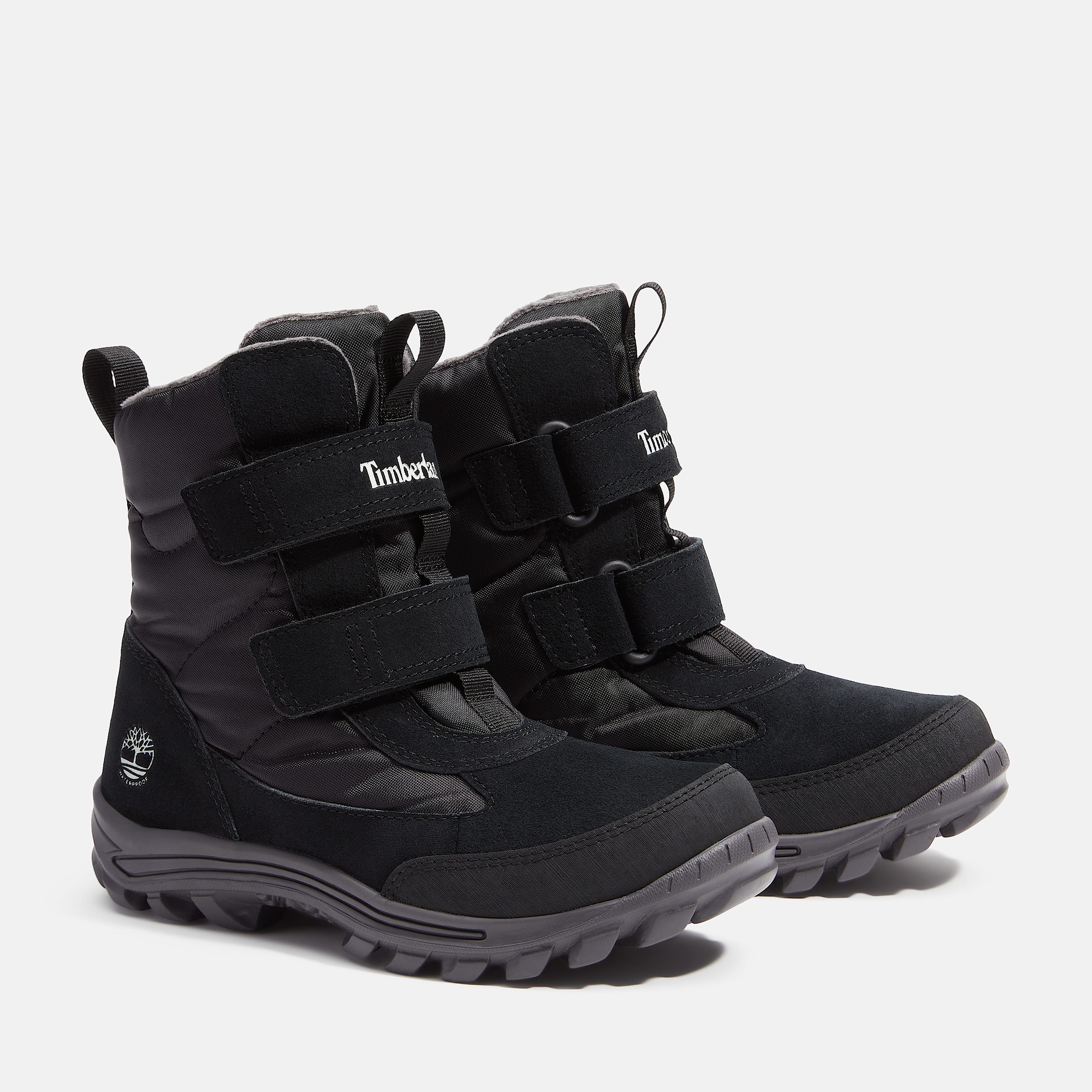 Chillberg HookandLoop Snow Boot for Youth in Black TBL Black ALT4