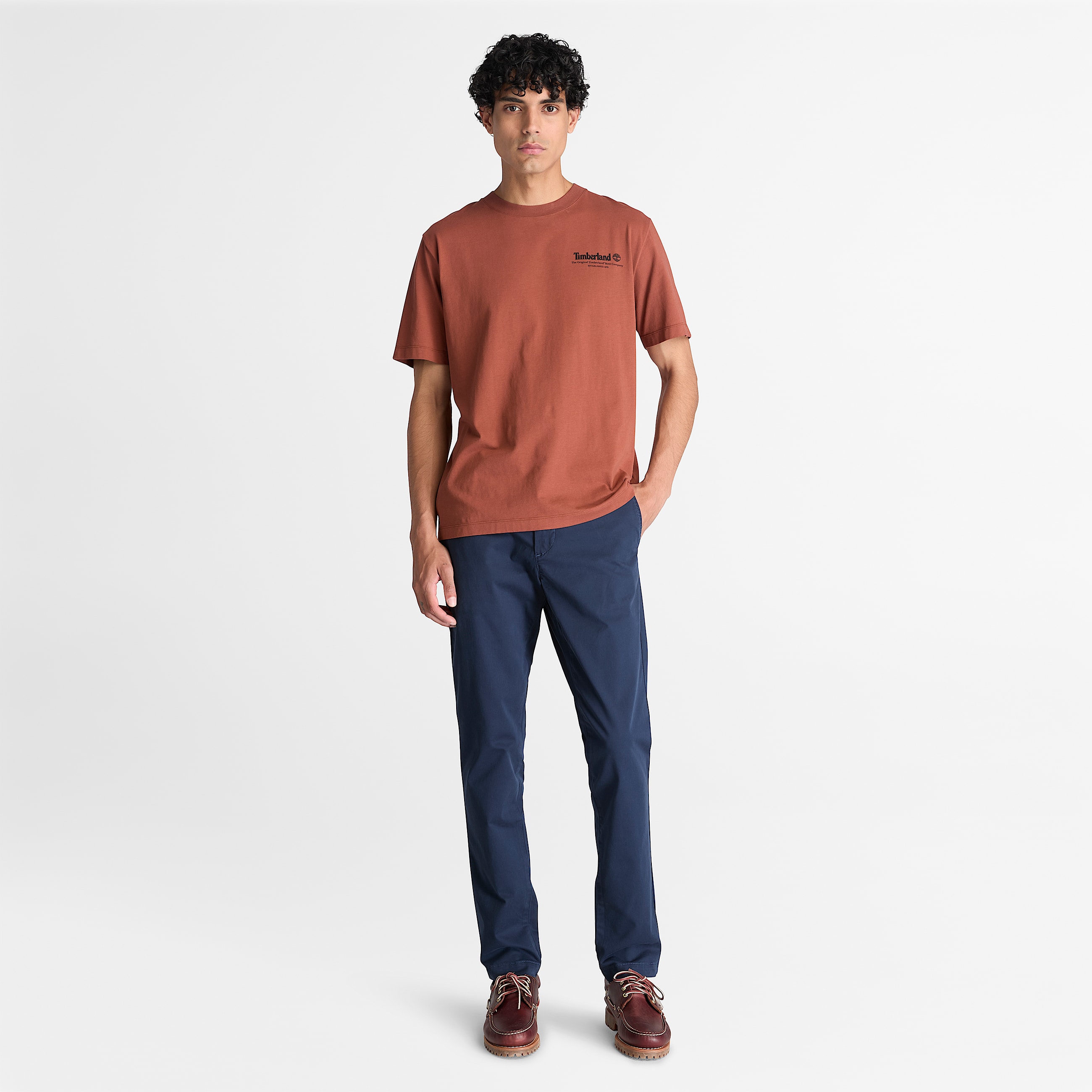 Claremont Chinohose aus Twill mit schmalem Bein fr Herren in Dunkelblau TBL Blau ALT2