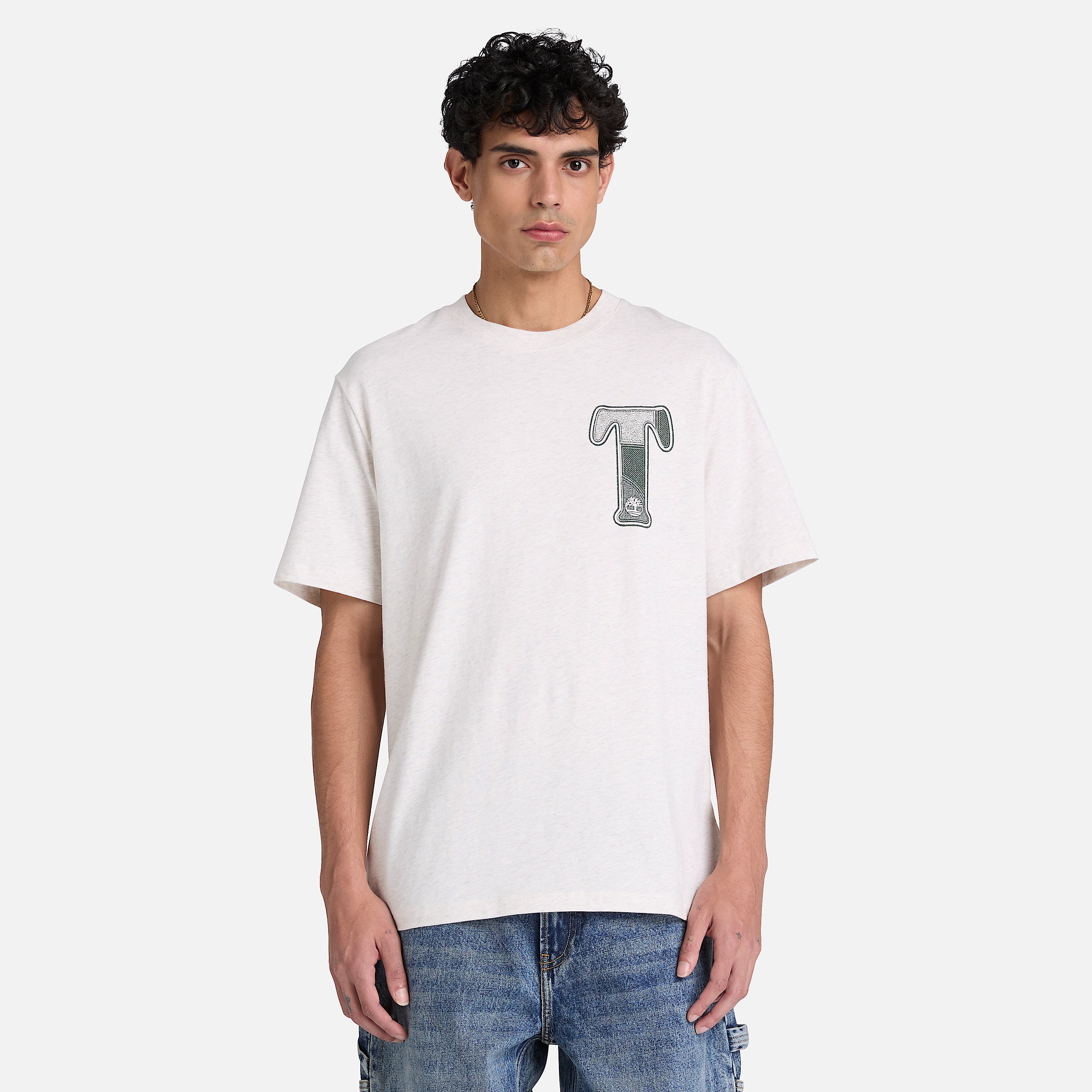 Patchwork KurzarmTShirt mit Grafik fr Herren in Hellbeige TBL Beige ALT8