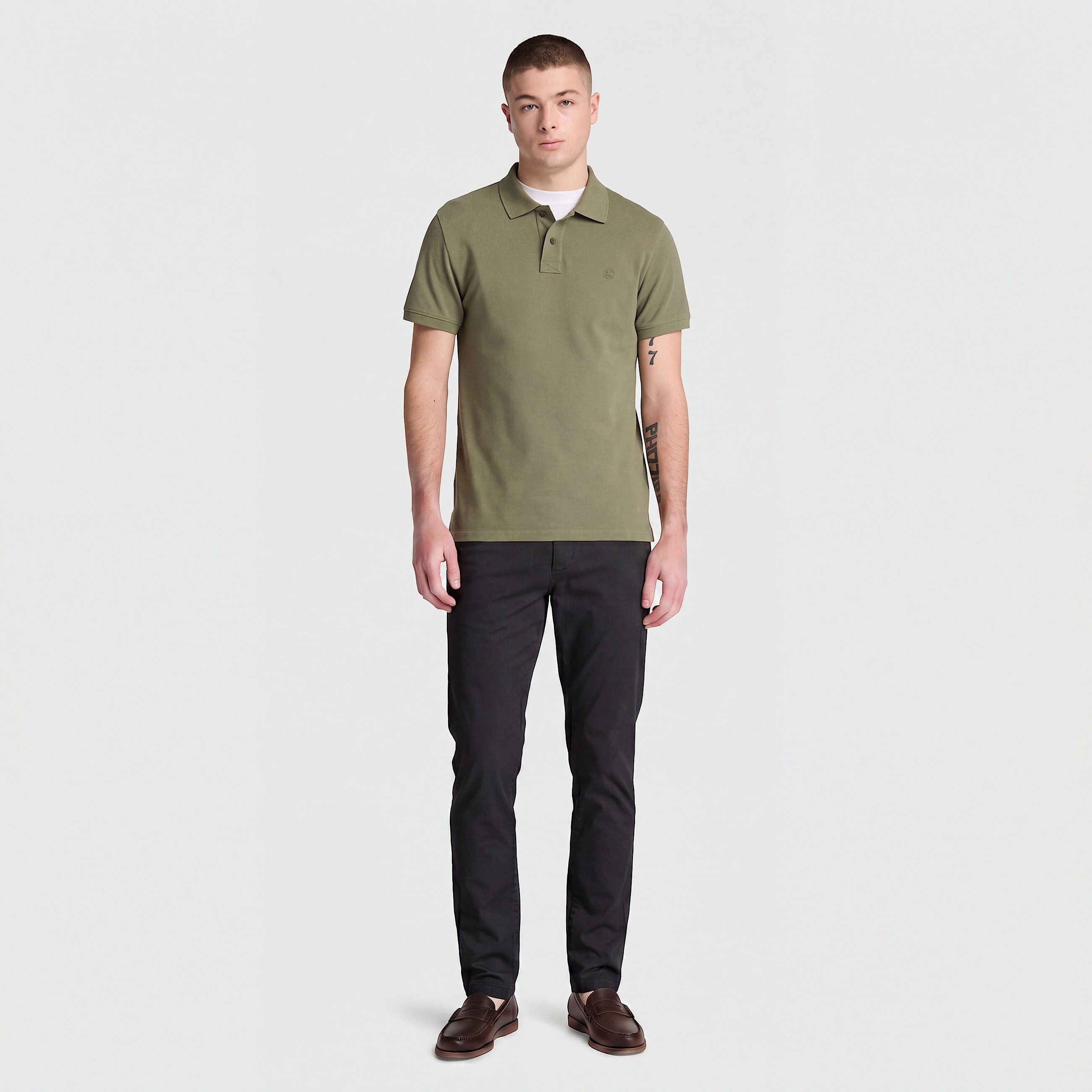 Claremont Slim Twill Chino Trouser for Men in Black TBL Black ALT2