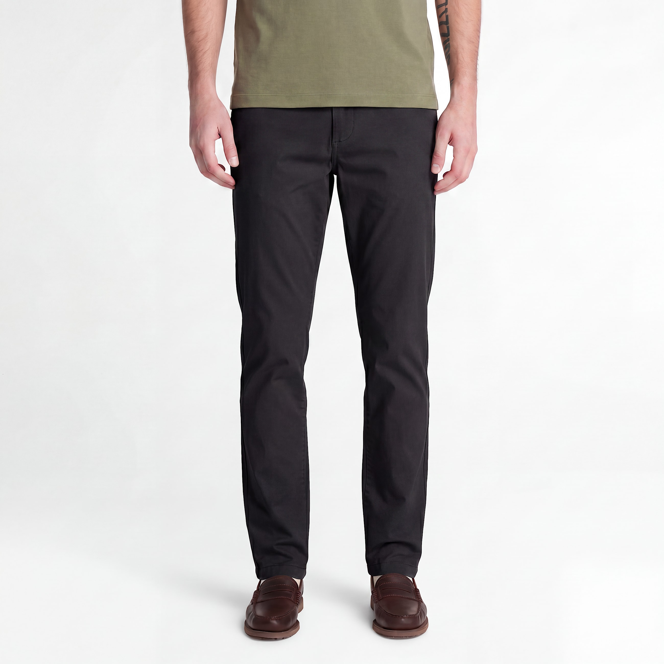 Claremont Slim Twill Chino Trouser for Men in Black TBL Black ALT1