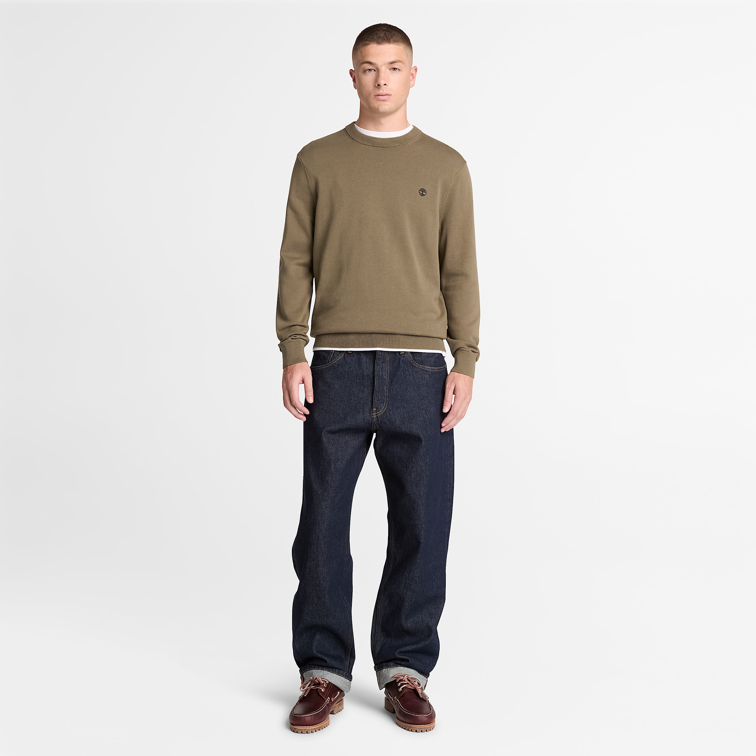 Williams River trje i bomuld med rund hals til mnd i mrkegrn TBL No Color ALT2