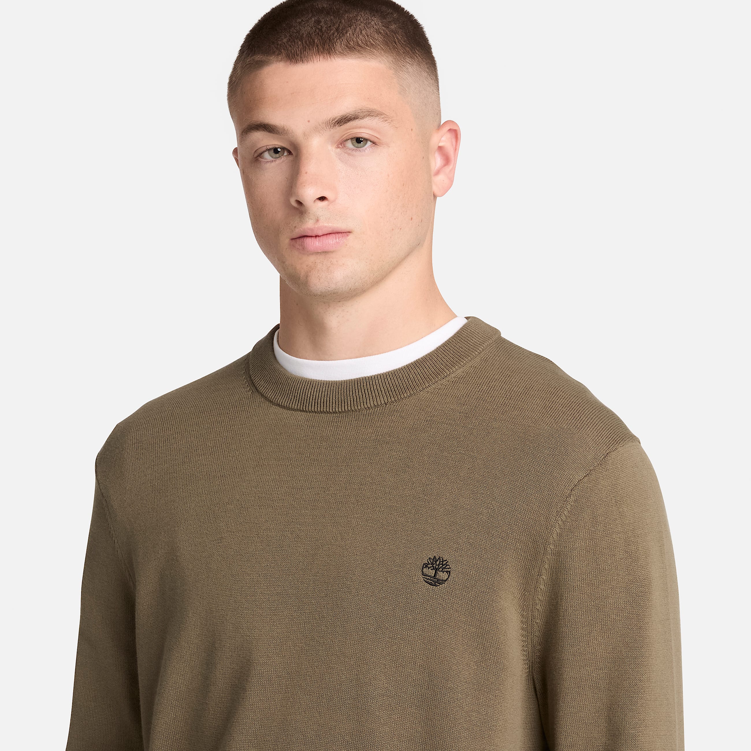 Williams River trje i bomuld med rund hals til mnd i mrkegrn TBL No Color ALT3