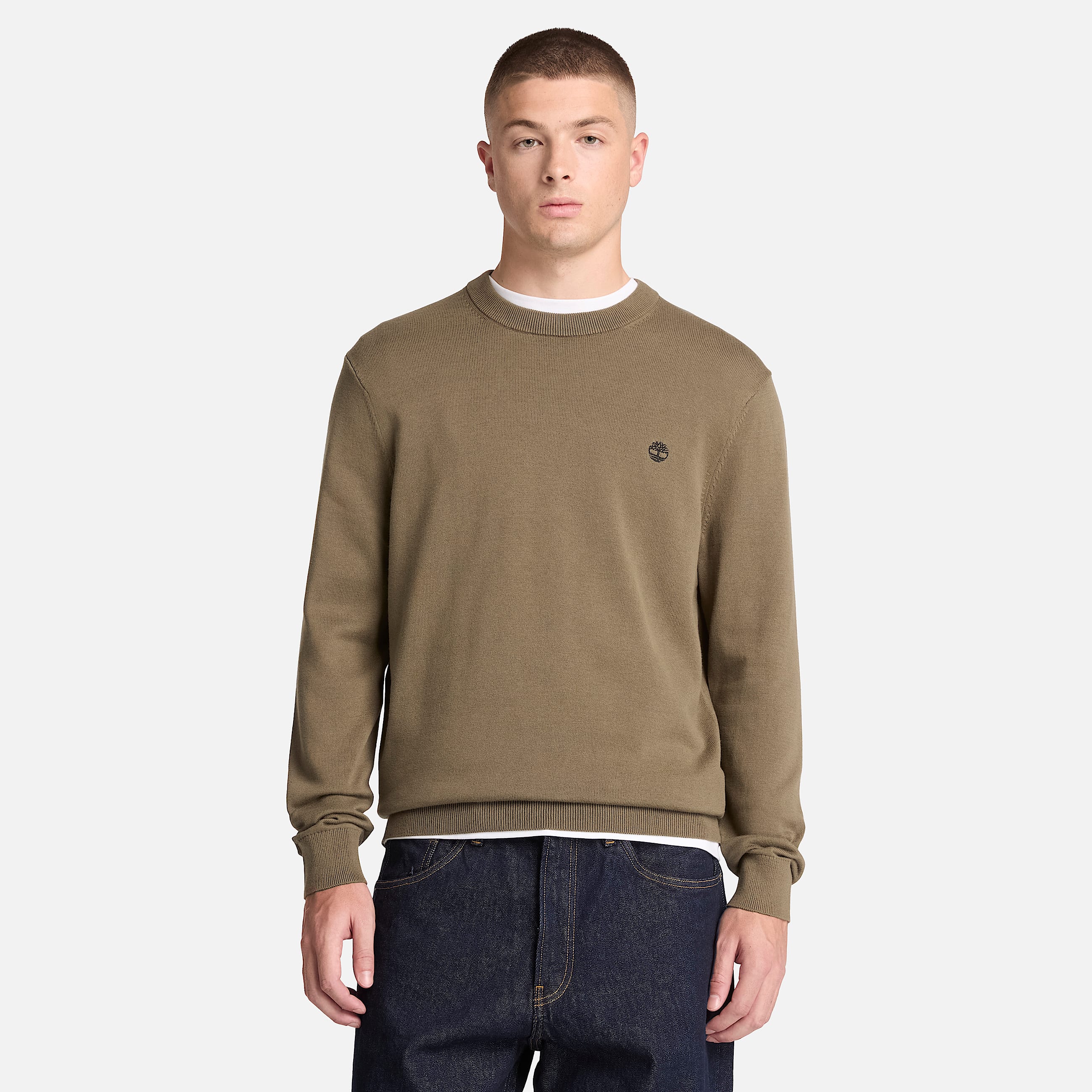 Williams River trje i bomuld med rund hals til mnd i mrkegrn TBL No Color ALT1
