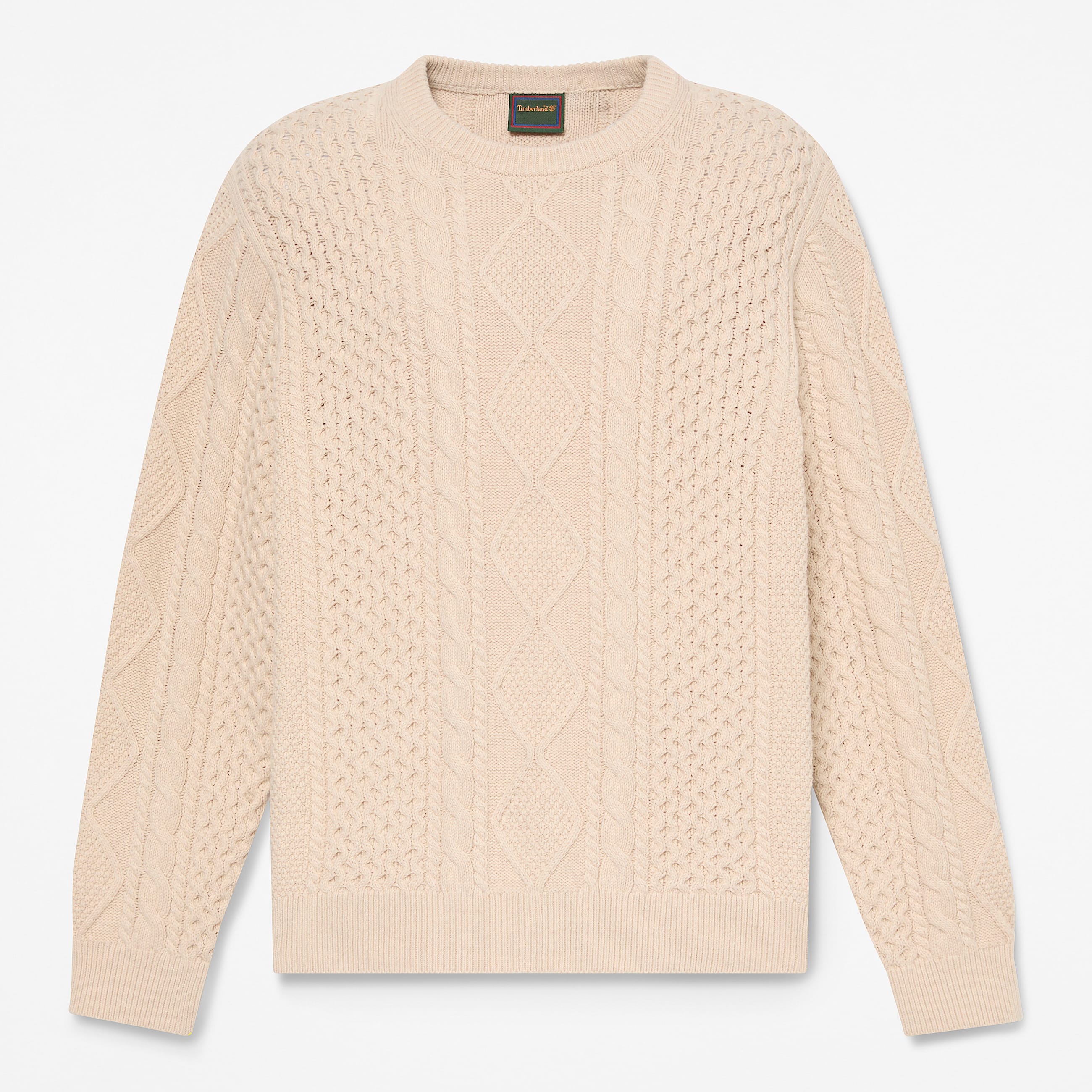 Phillips Brook Rundhalspullover mit Zopfmuster fr Herren in Hellbeige TBL Beige HERO