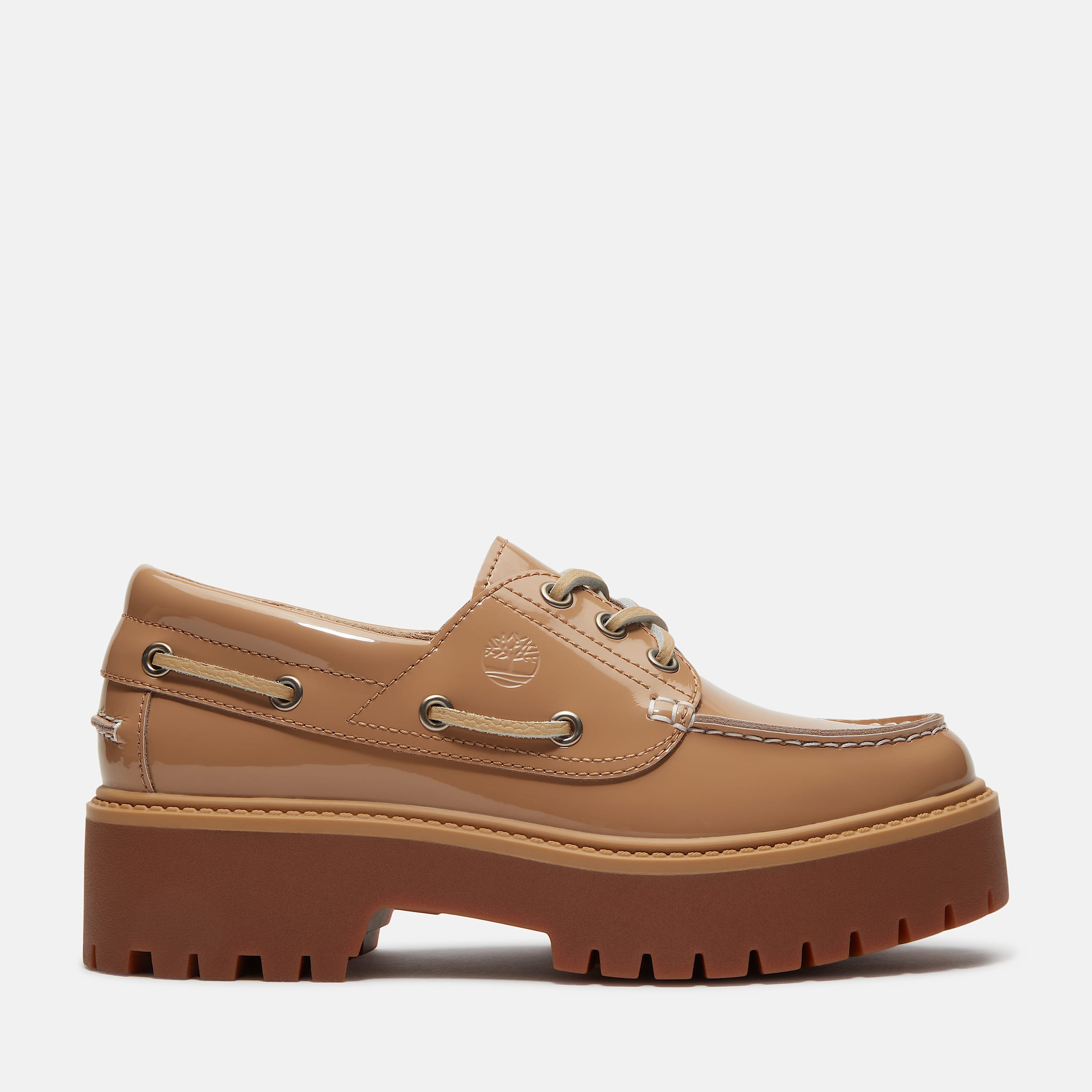 Stone Street Platform Boat Shoe for Women in Beige TBL Beige HERO