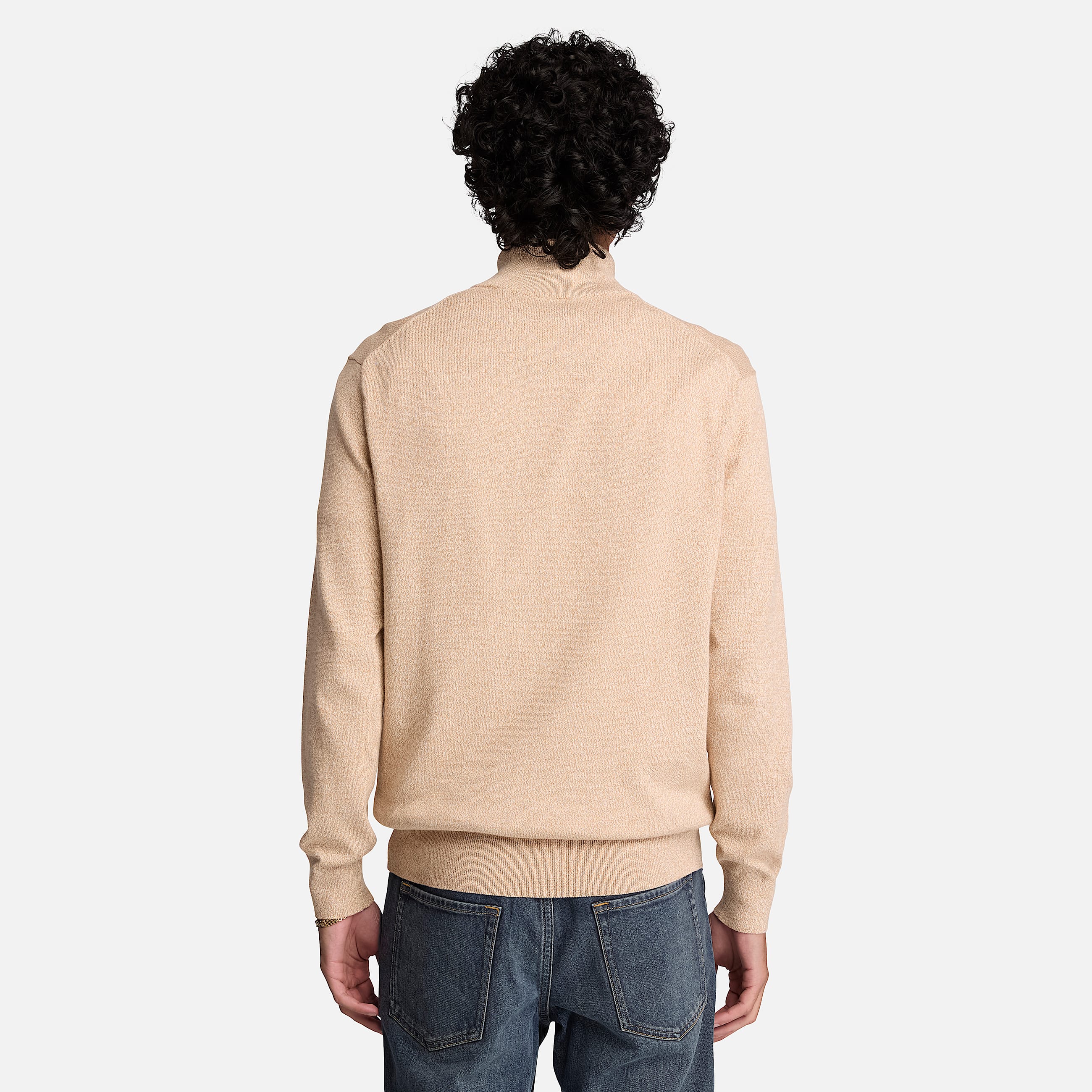 Williams River Cotton QuarterZip Jumper for Men in Light Beige TBL Beige ALT8