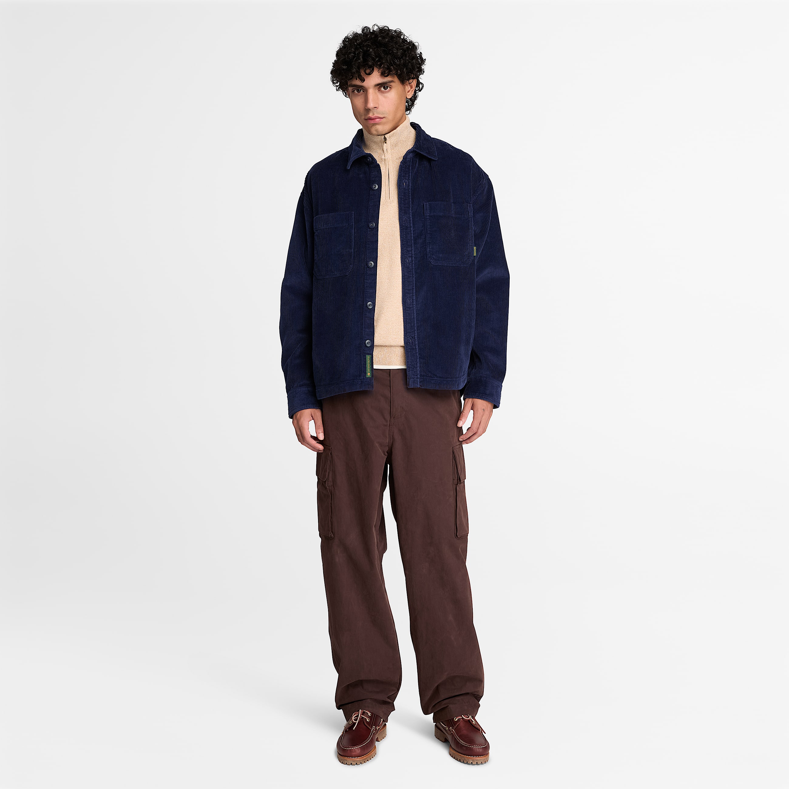 Corduroy Overshirt for Men in Dark Blue TBL Blue ALT2