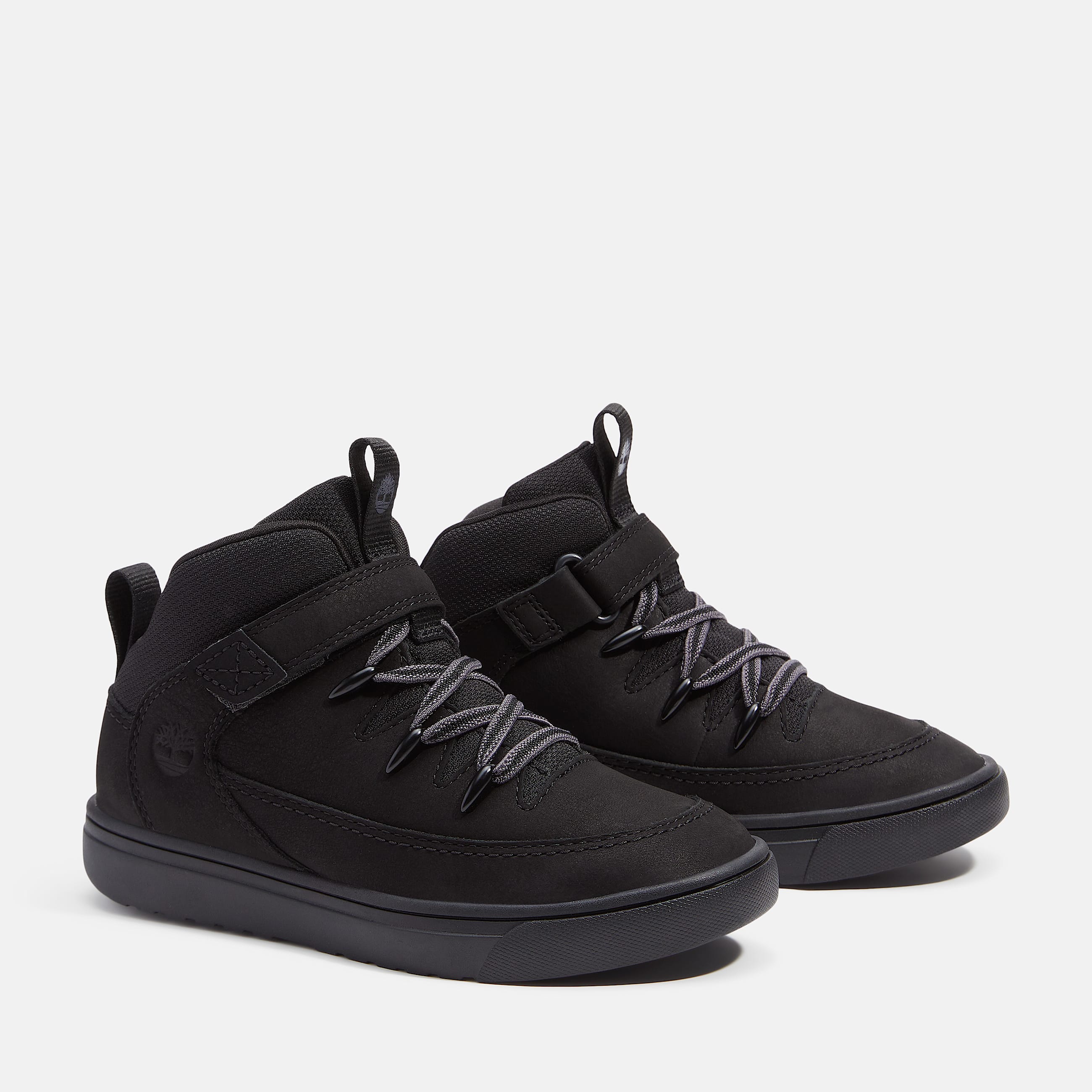 Lisbon Street Mid HookandLoop Trainer for Junior in Black TBL Black ALT4