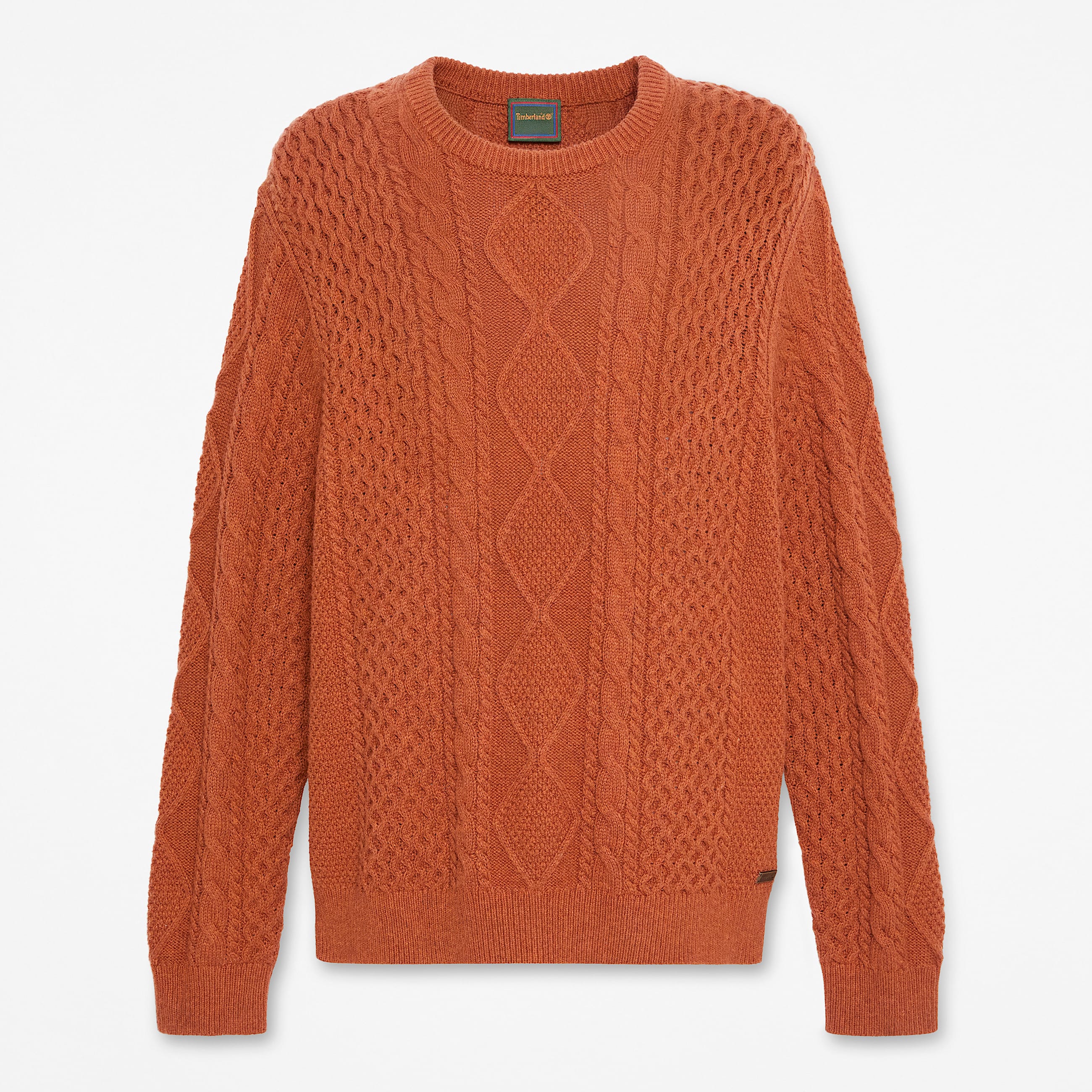 Phillips Brook Rundhalspullover mit Zopfmuster fr Herren in Braun TBL Braun HERO