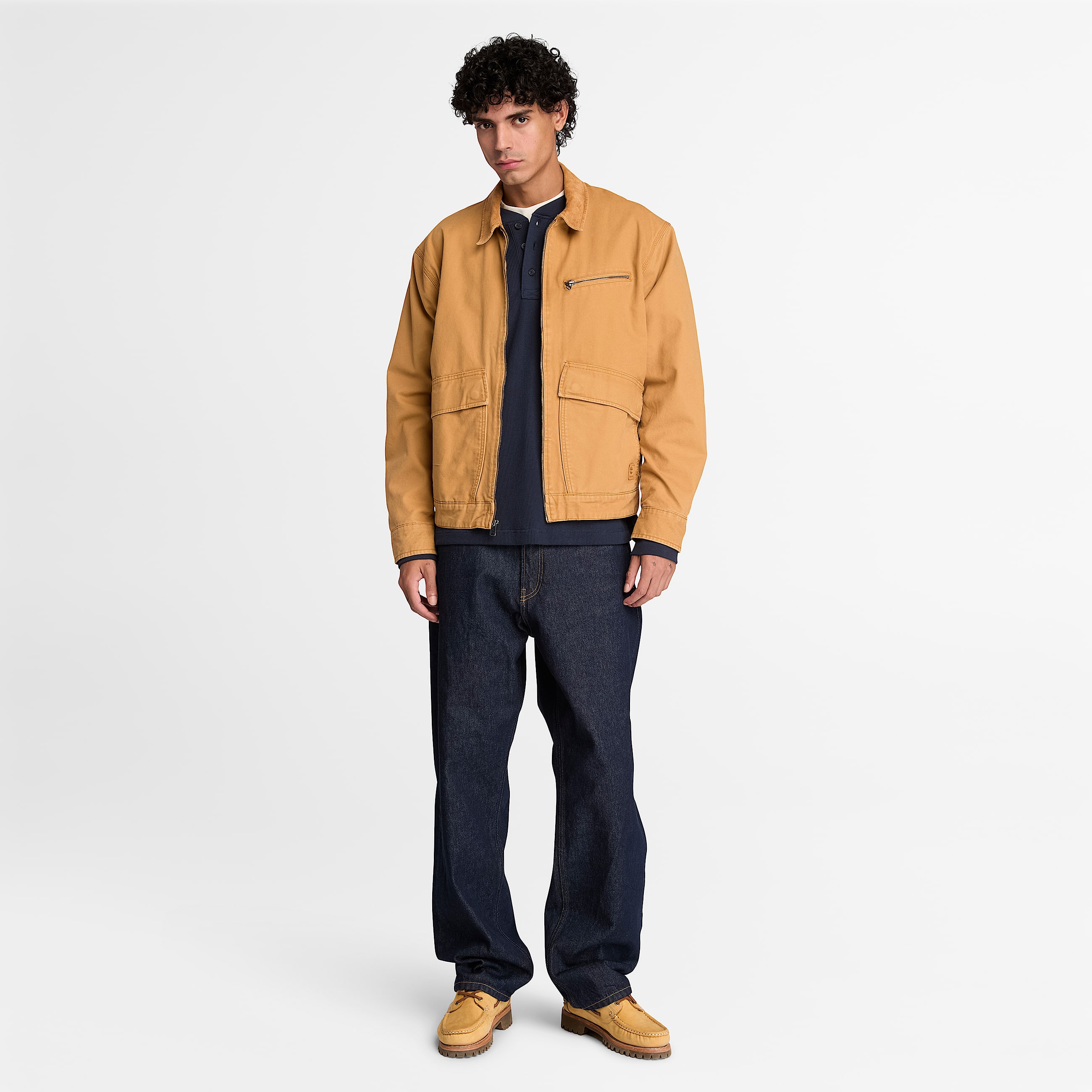 Langrmeliges Wharf River Polohemd mit Waffelstruktur fr Herren in Dunkelblau TBL Blau ALT2