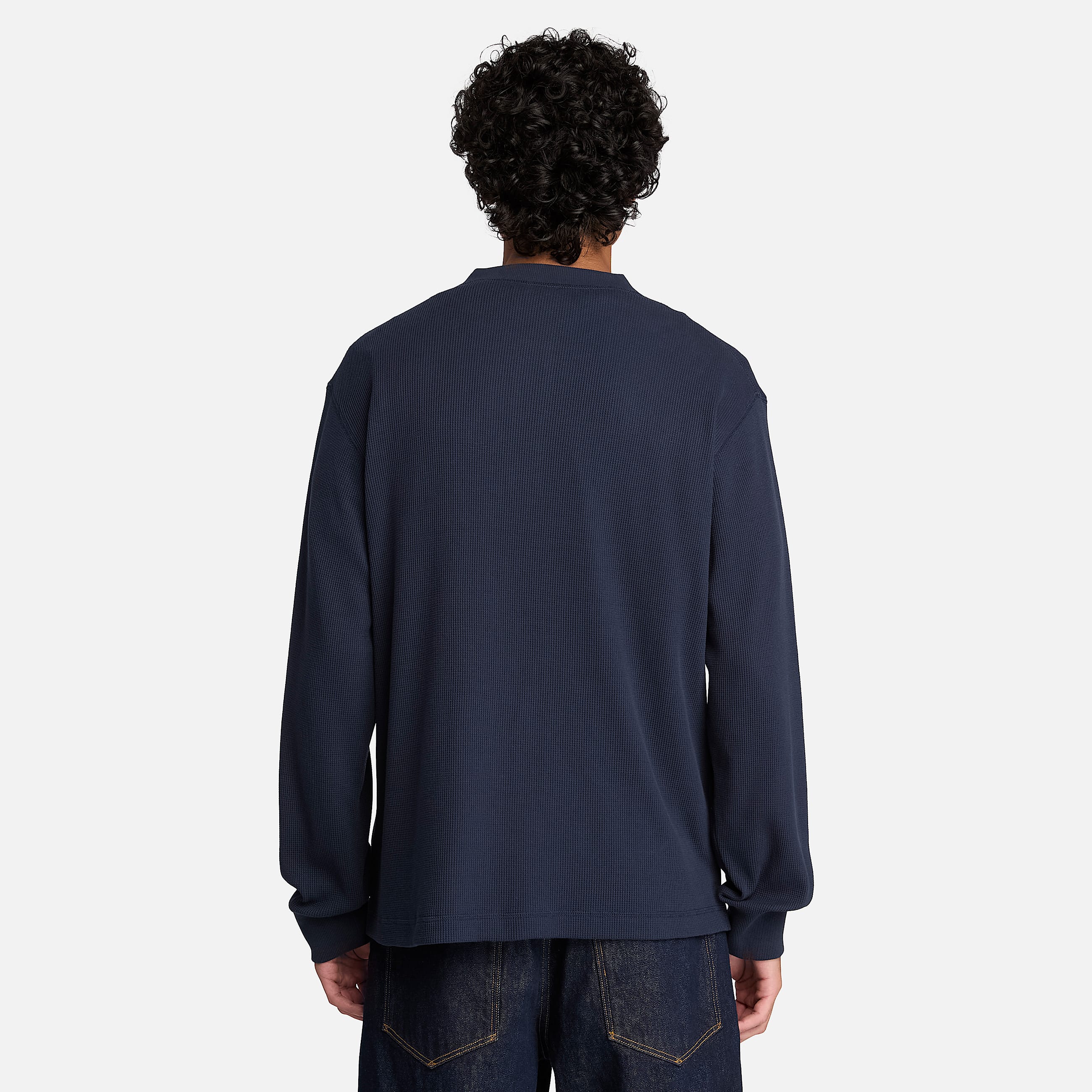 Langrmeliges Wharf River Polohemd mit Waffelstruktur fr Herren in Dunkelblau TBL Blau ALT8