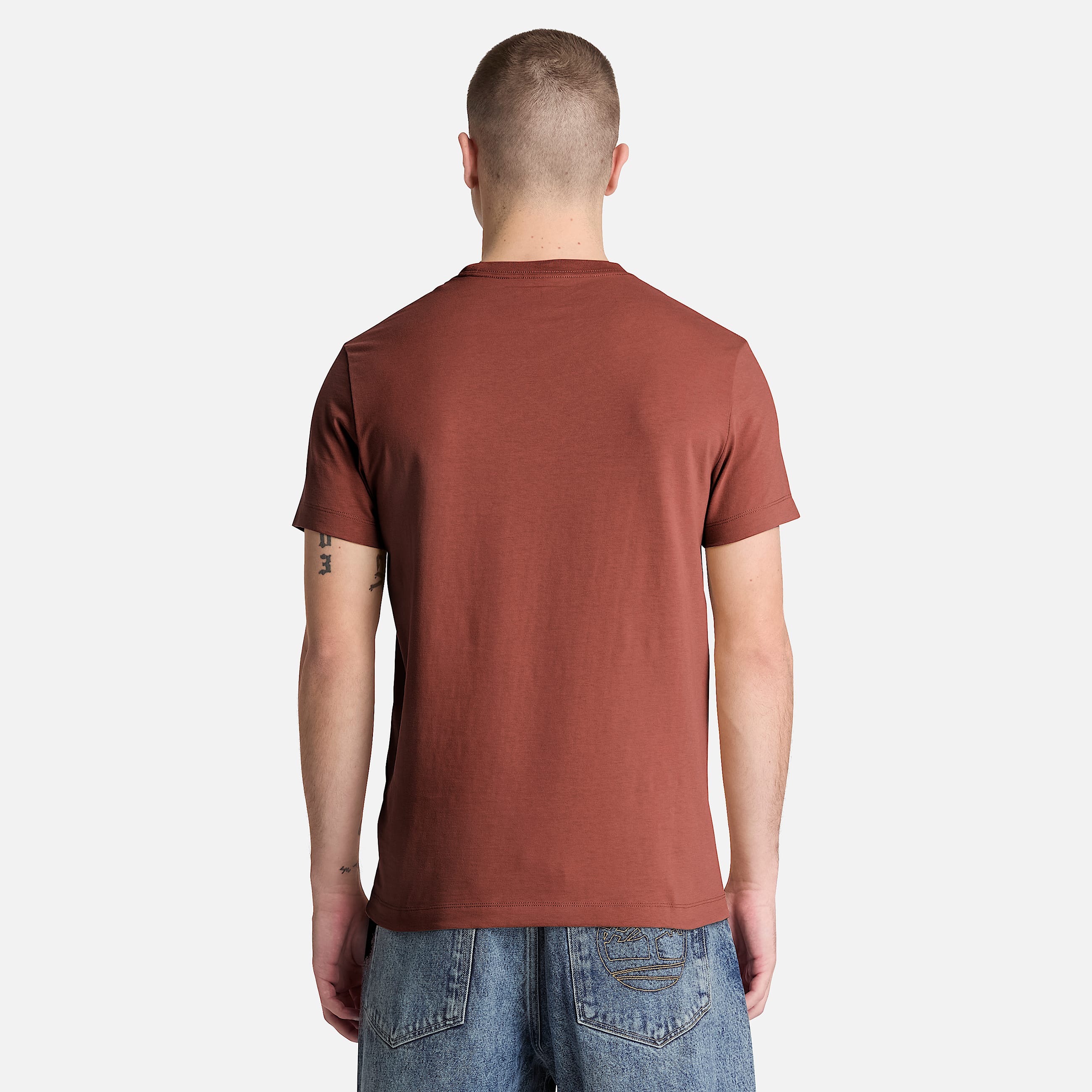 Dunstan River Slim ShortSleeve TShirt for Men in Brown TBL Brown ALT8