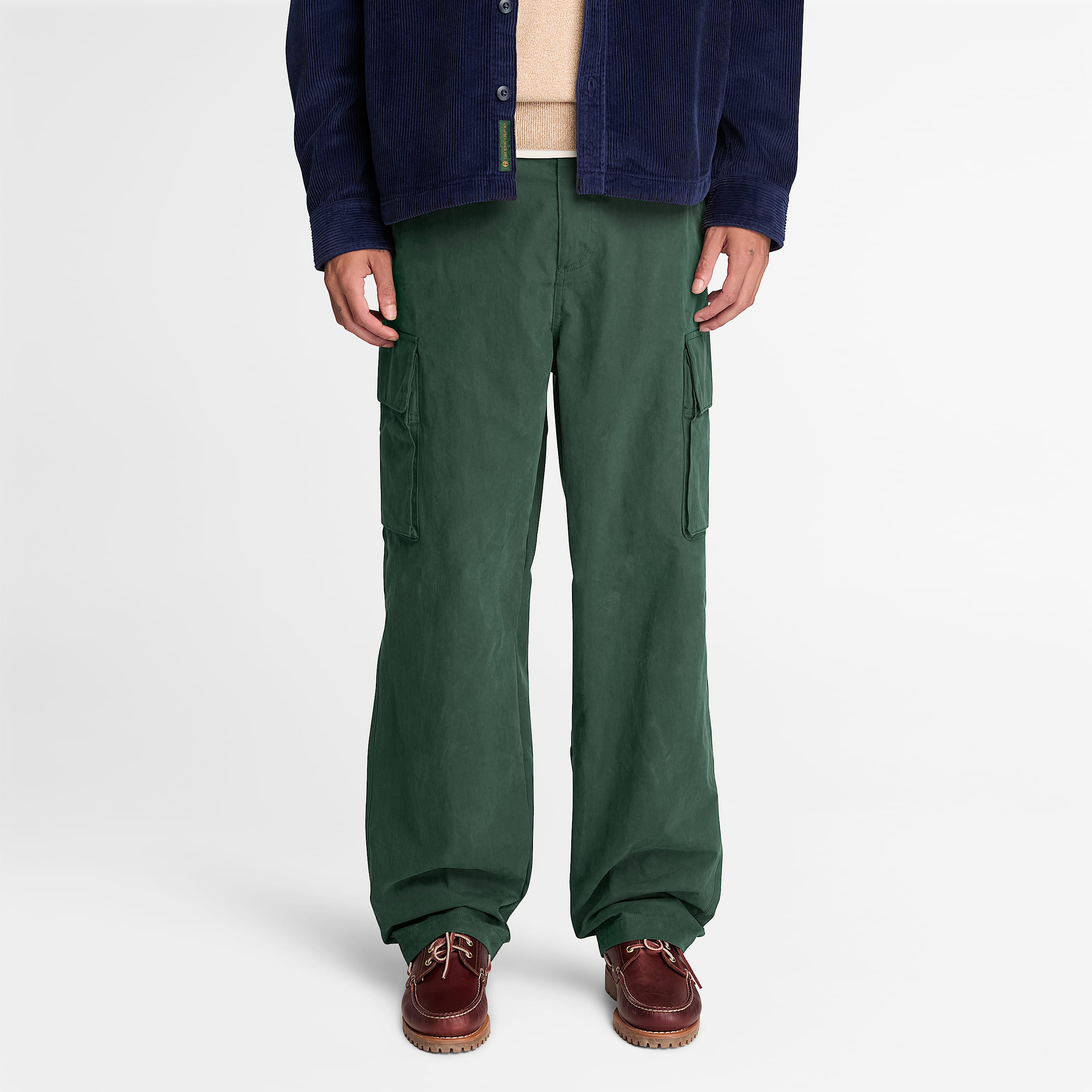 Corduroy Overshirt for Men in Dark Green TBL Green ALT1