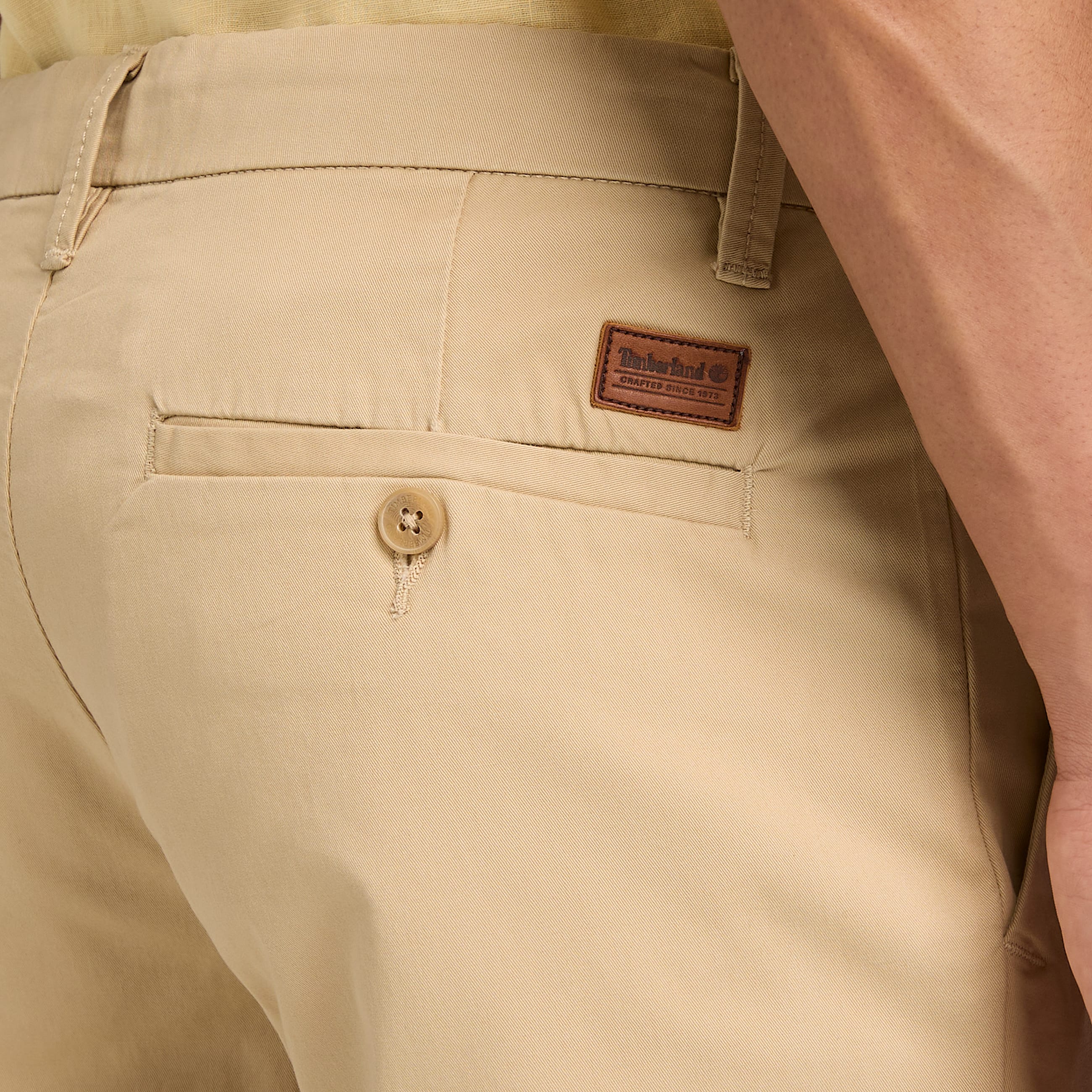 Claremont Twill Chino Slim Trouser for Men in Beige TBL Beige ALT3