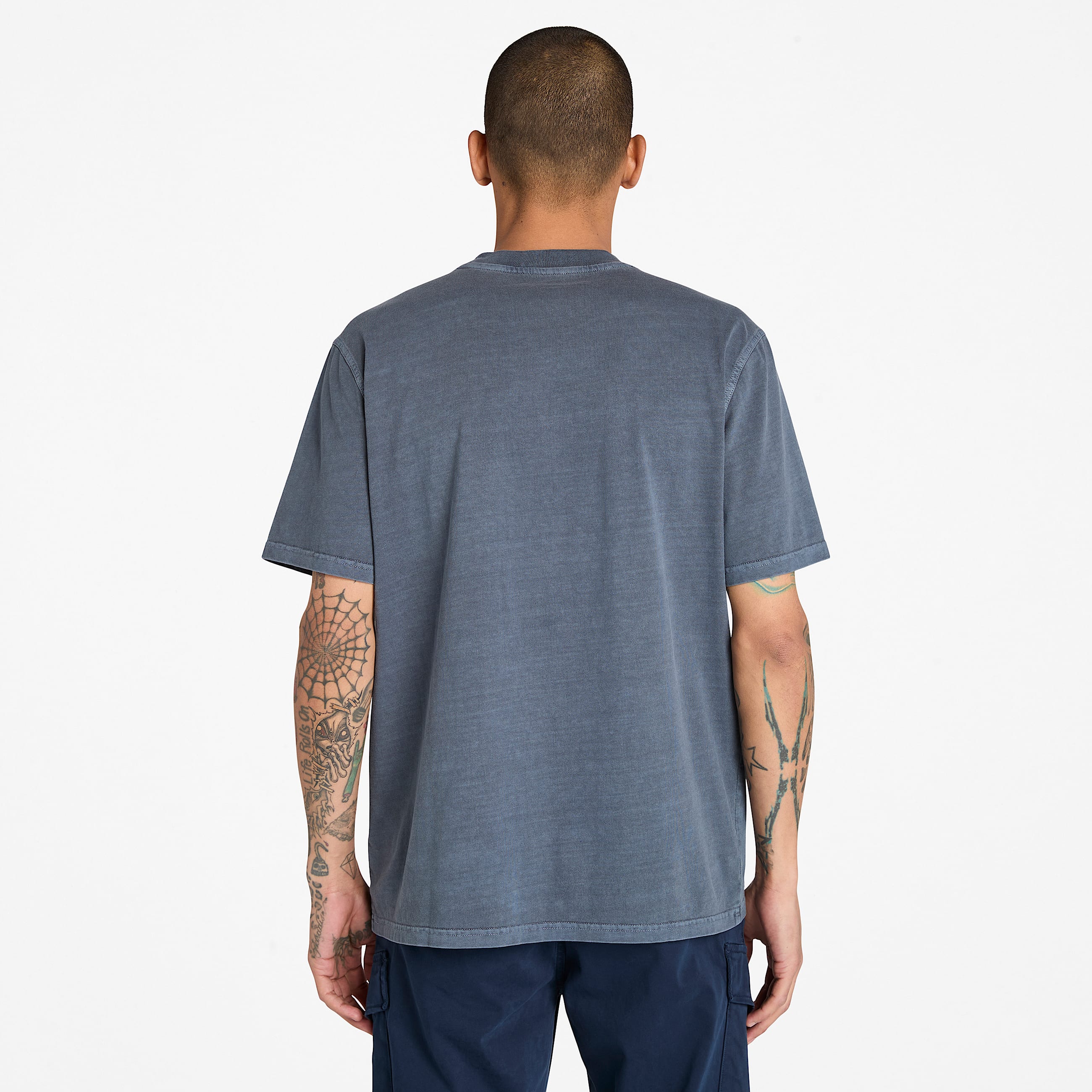 Merrymack River Garment Dyed Chest Pocket TShirt for Men in Blue TBL Blue ALT9
