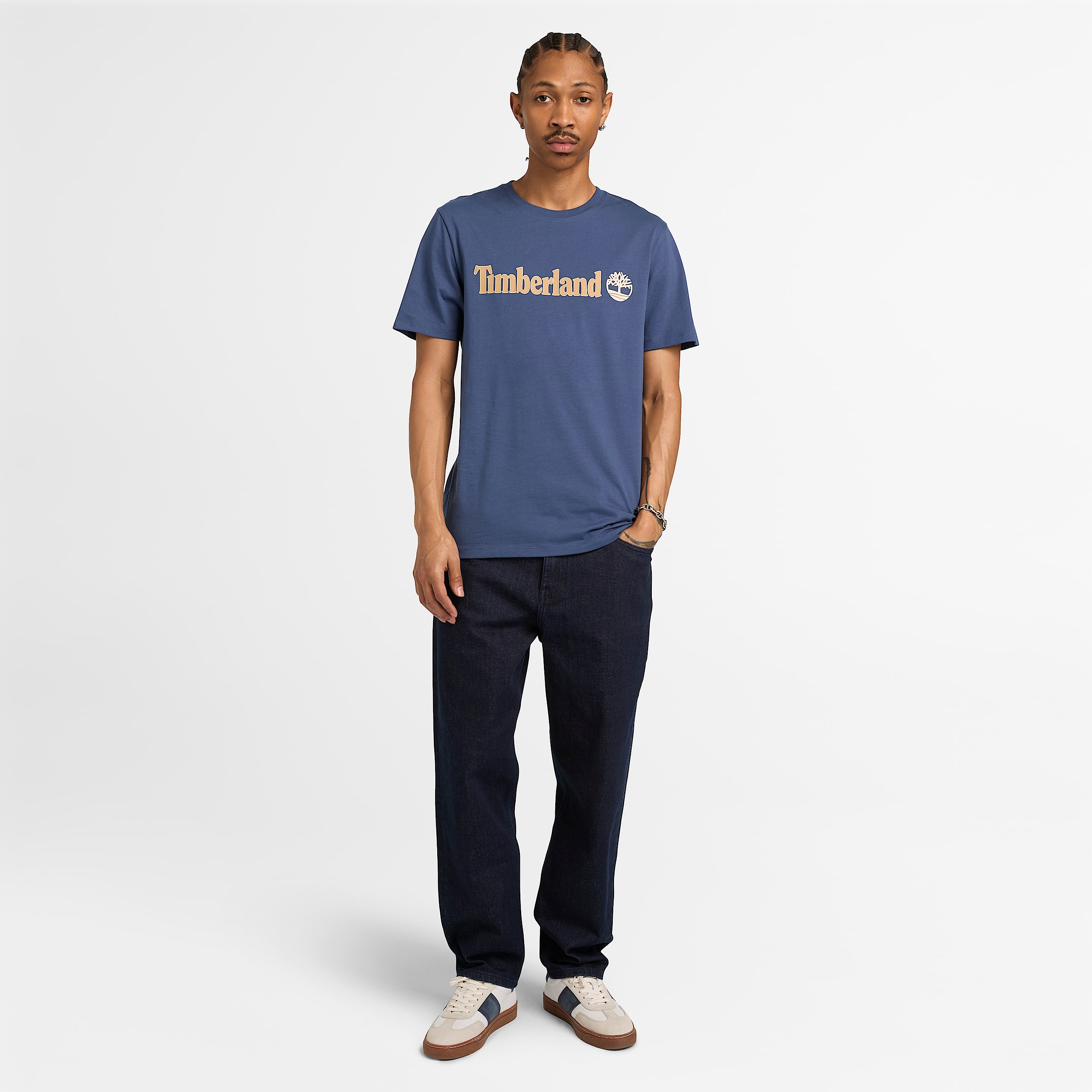 Tshirt a Maniche Corte con Logo Lineare Kennebec River da Uomo in blu TBL blu ALT2