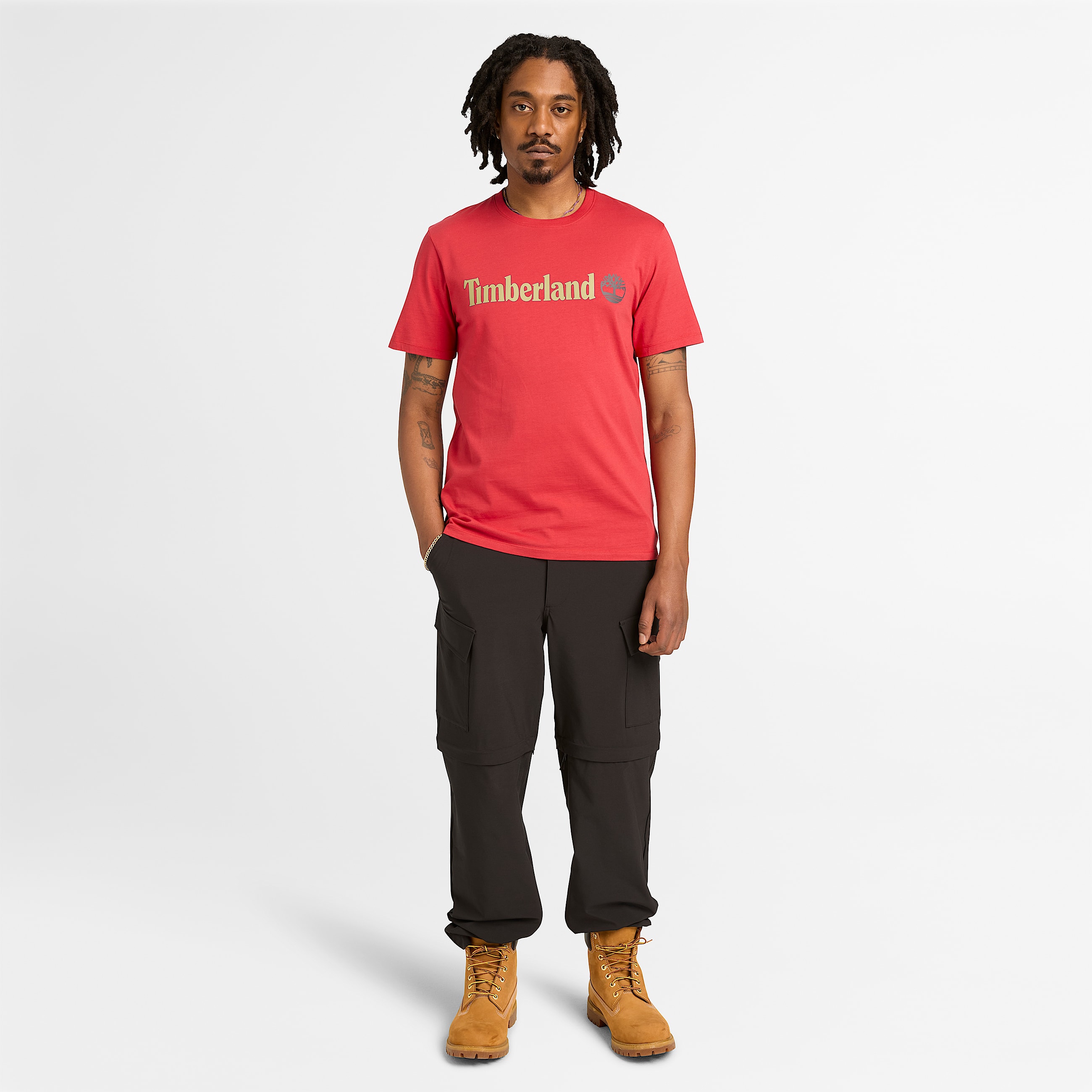 Tshirt a Maniche Corte con Logo Lineare Kennebec River da Uomo in rosso TBL rosso ALT2