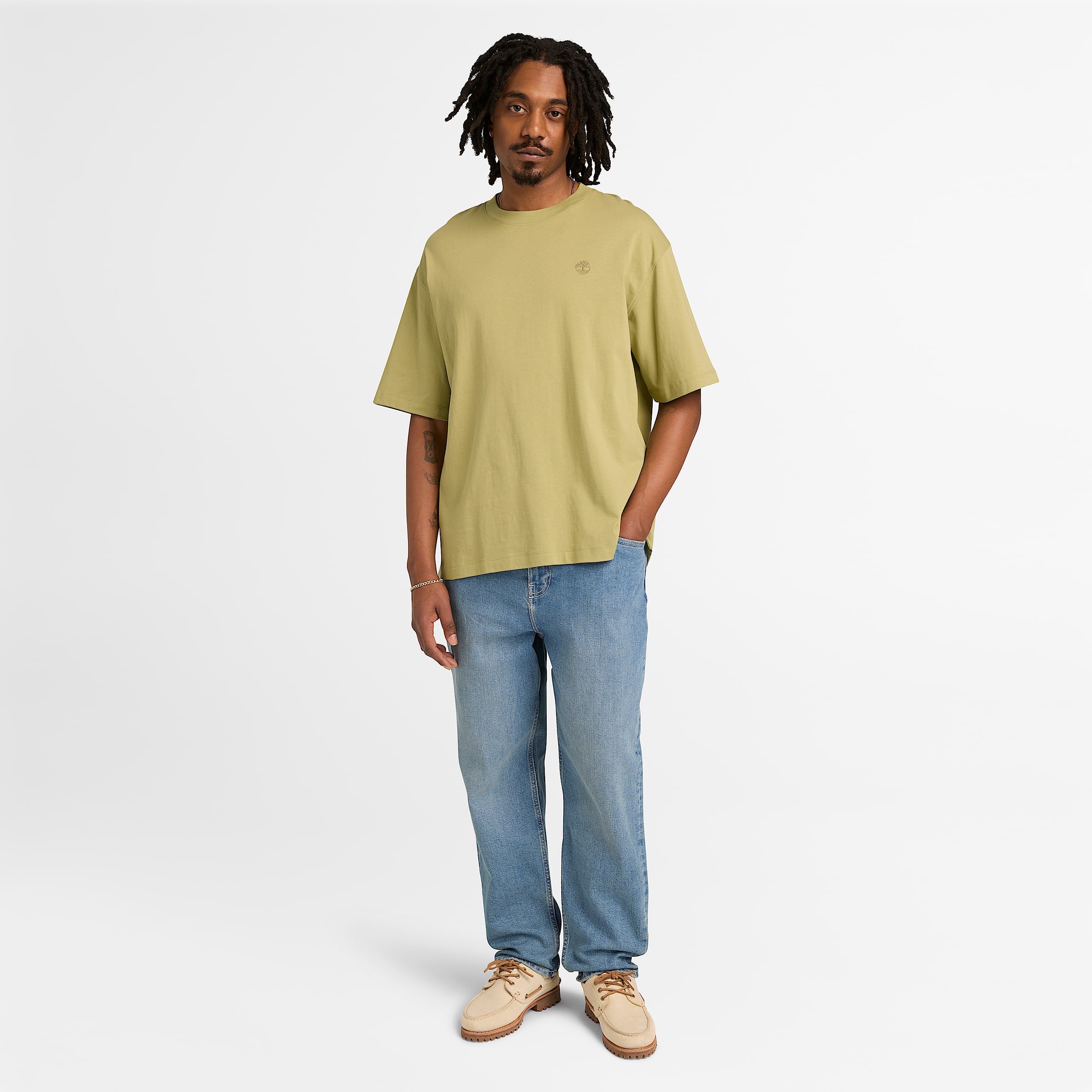Tshirt a Maniche Corte Dunstan River da Uomo in verde TBL verde ALT2