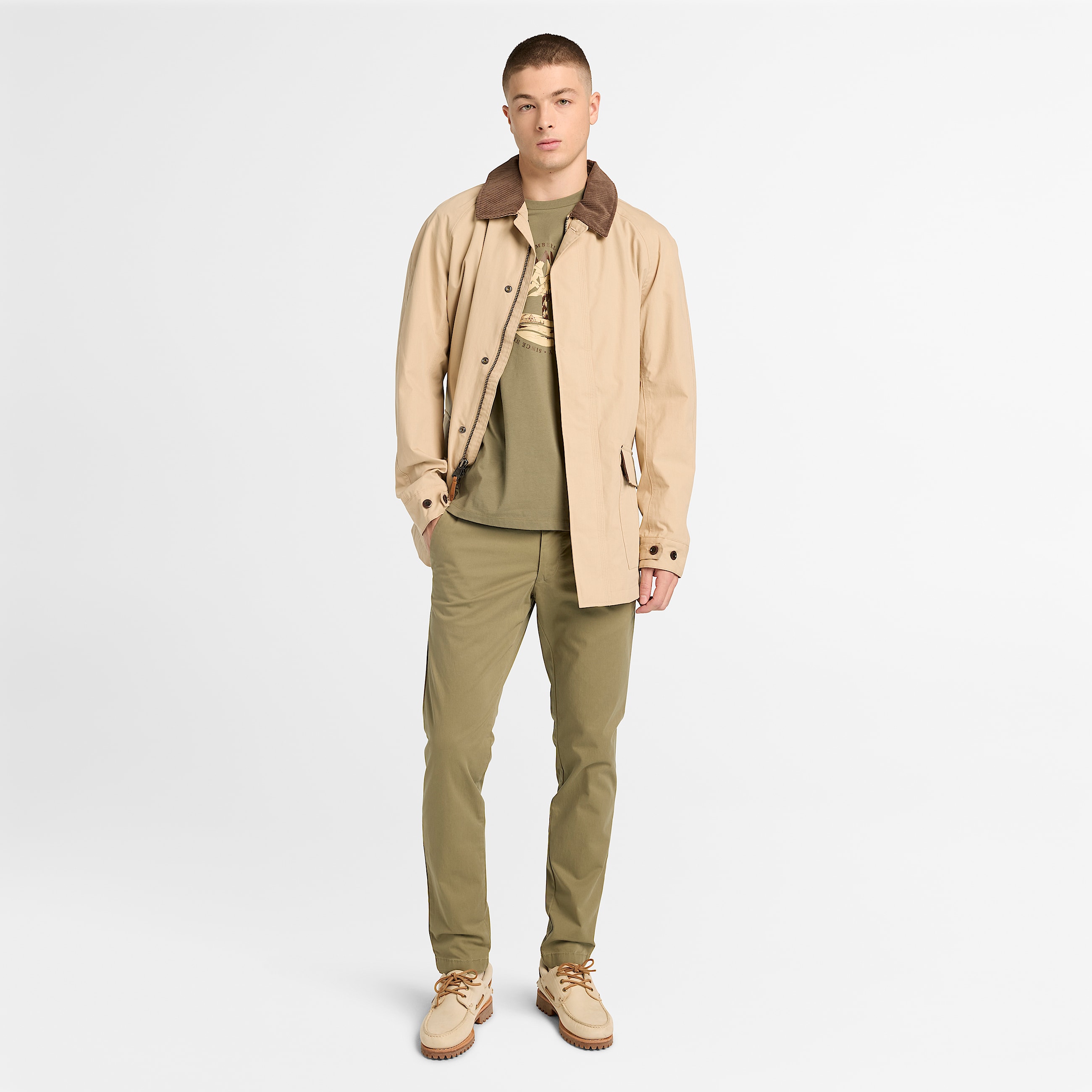 Claremont Twill Chino Slim Trouser for Men in Brown TBL Brun ALT2