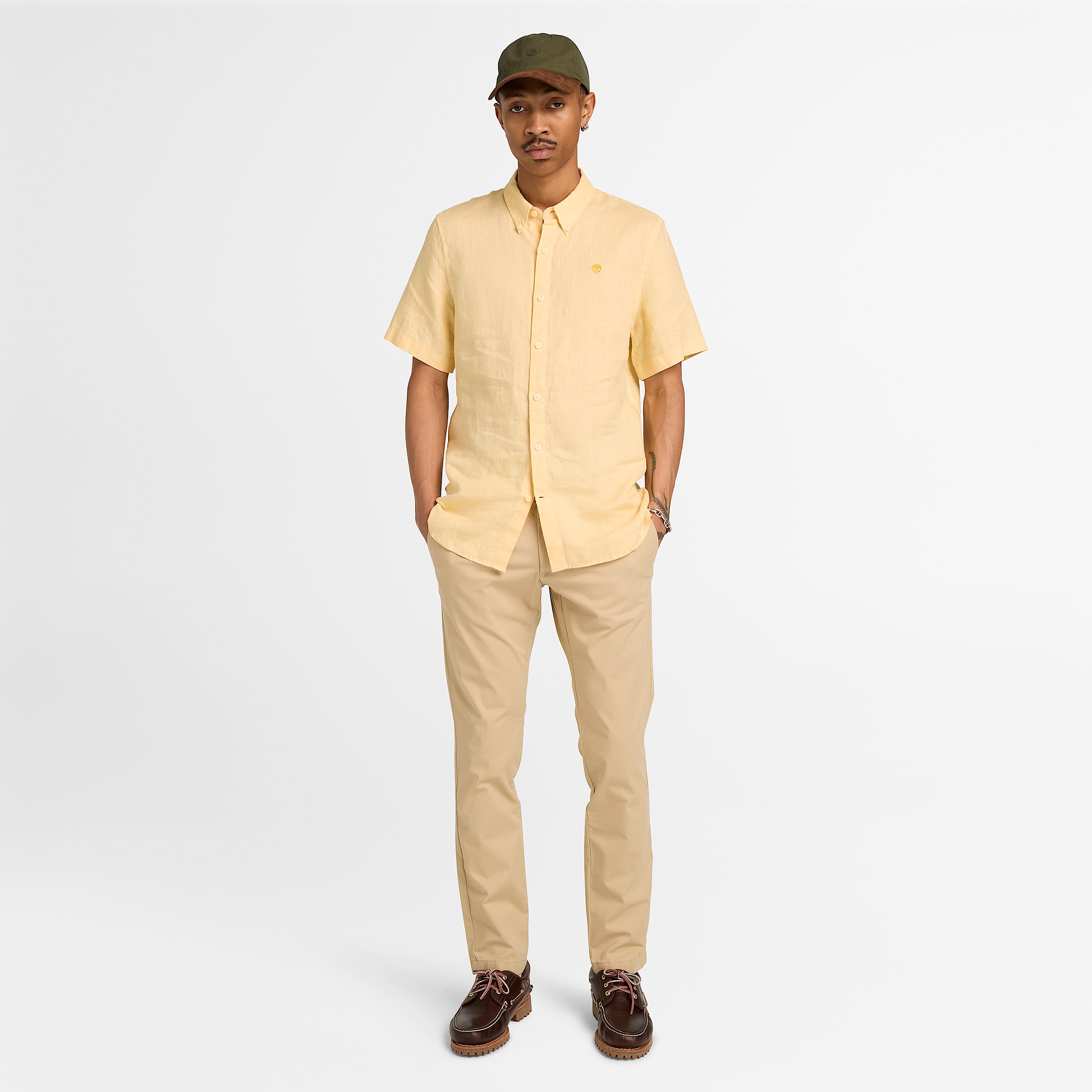 Claremont Twill Chino Slim Trouser for Men in Beige TBL Beige ALT2