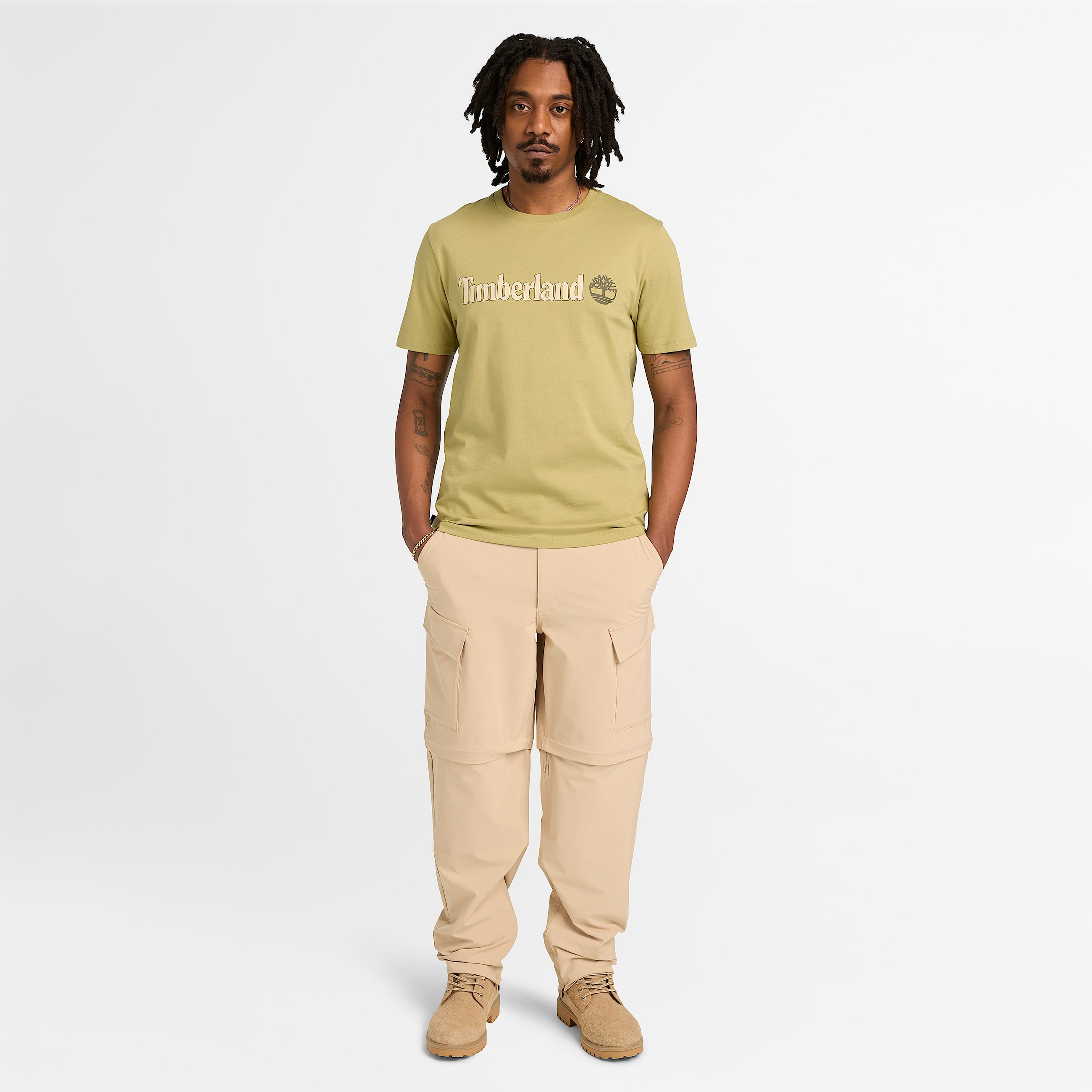 Tshirt a Maniche Corte con Logo Lineare Kennebec River da Uomo in verde TBL verde ALT2