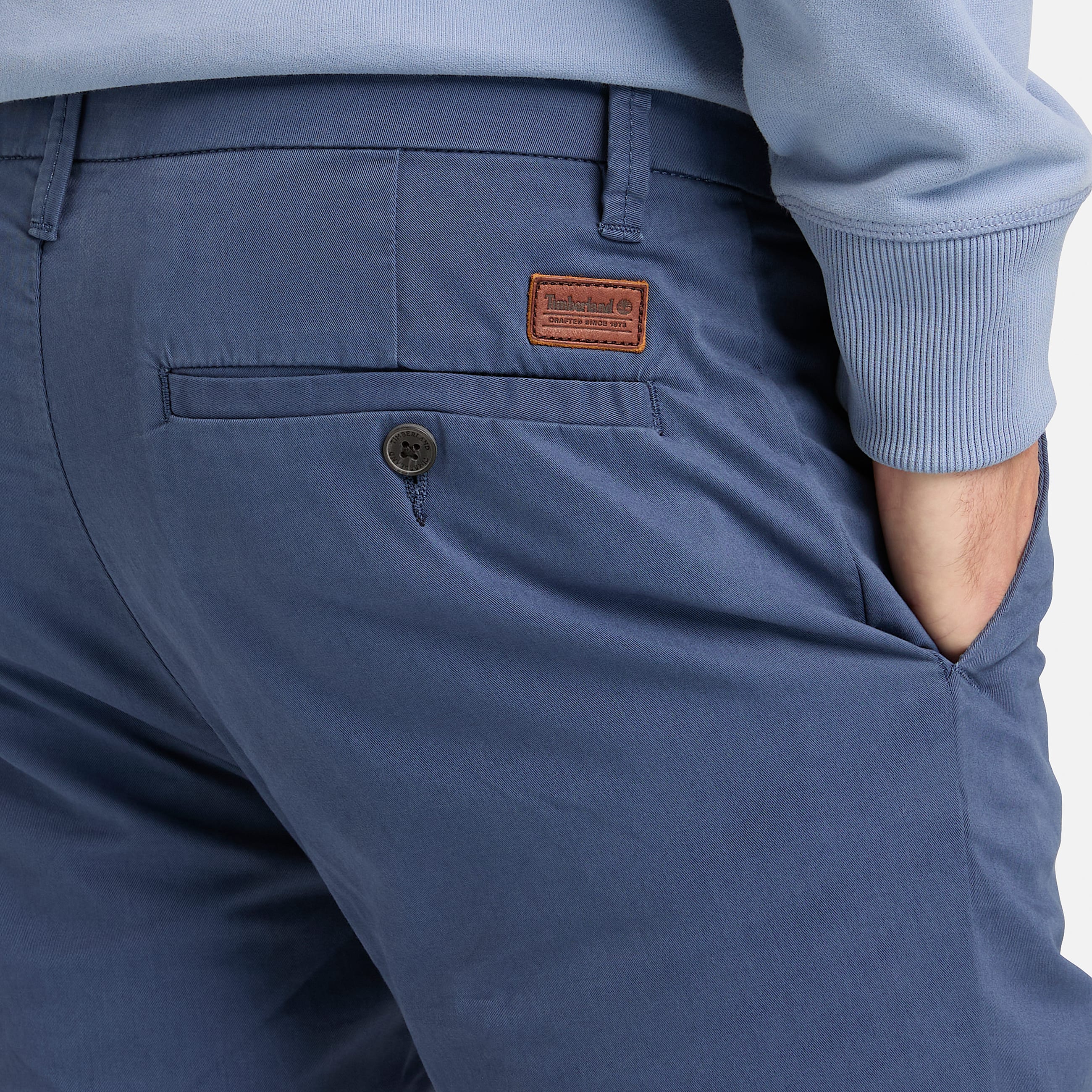 Claremont Twill Chino Slim Trouser for Men in Blue TBL Bl ALT3