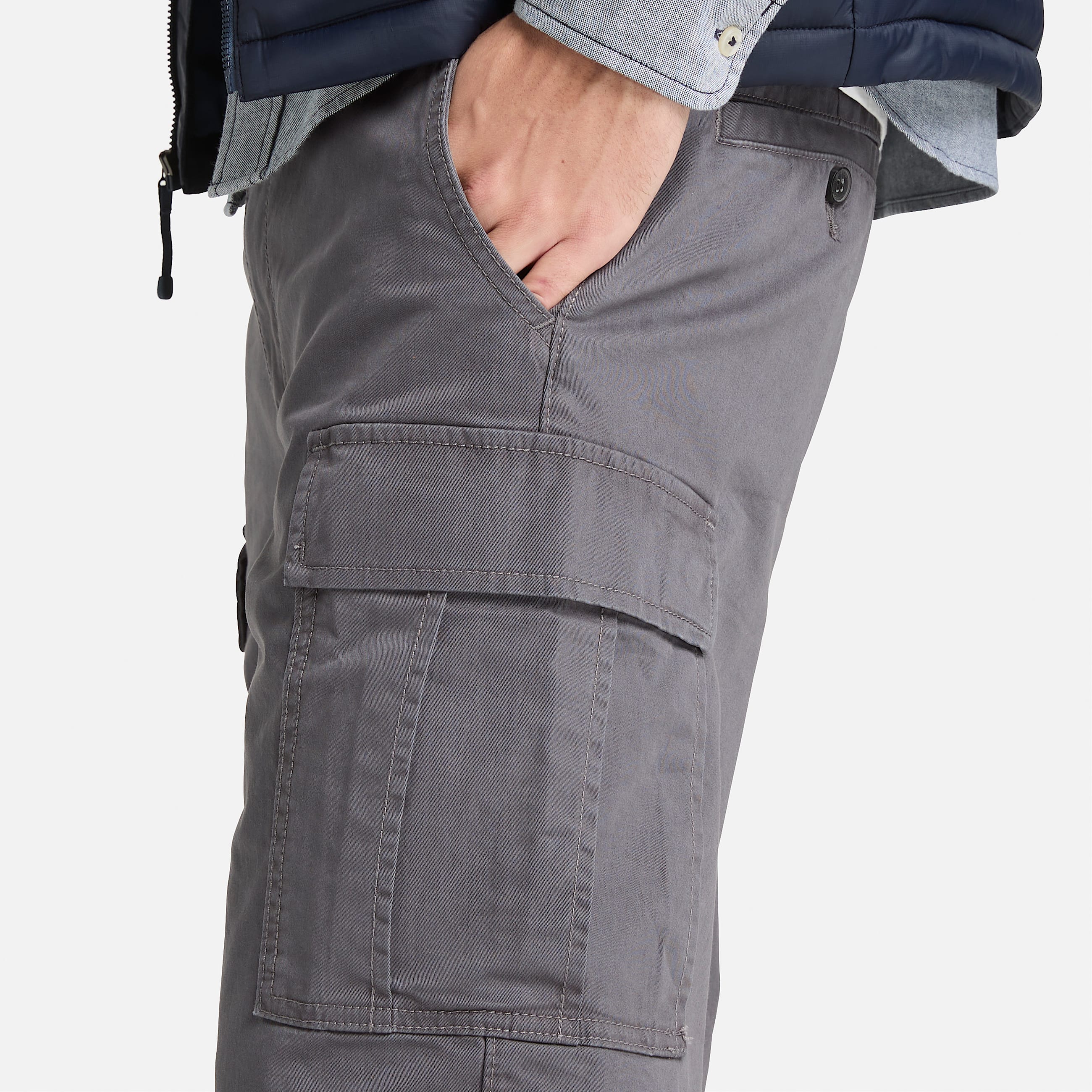 Brookline Twill Cargo Short for Men in Grey TBL Gr ALT3