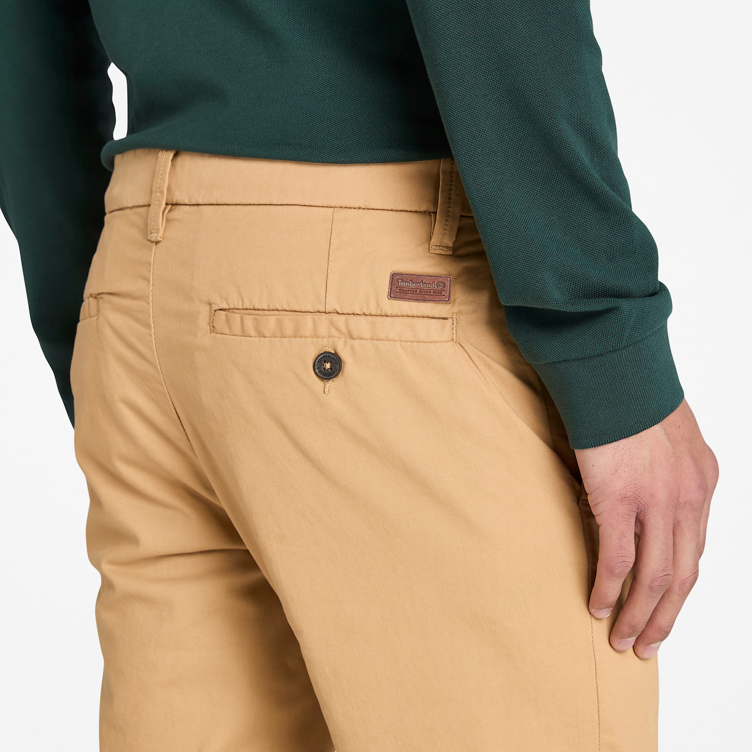 Claremont Twill Chino Trouser fr herr i gul TBL Beige ALT3