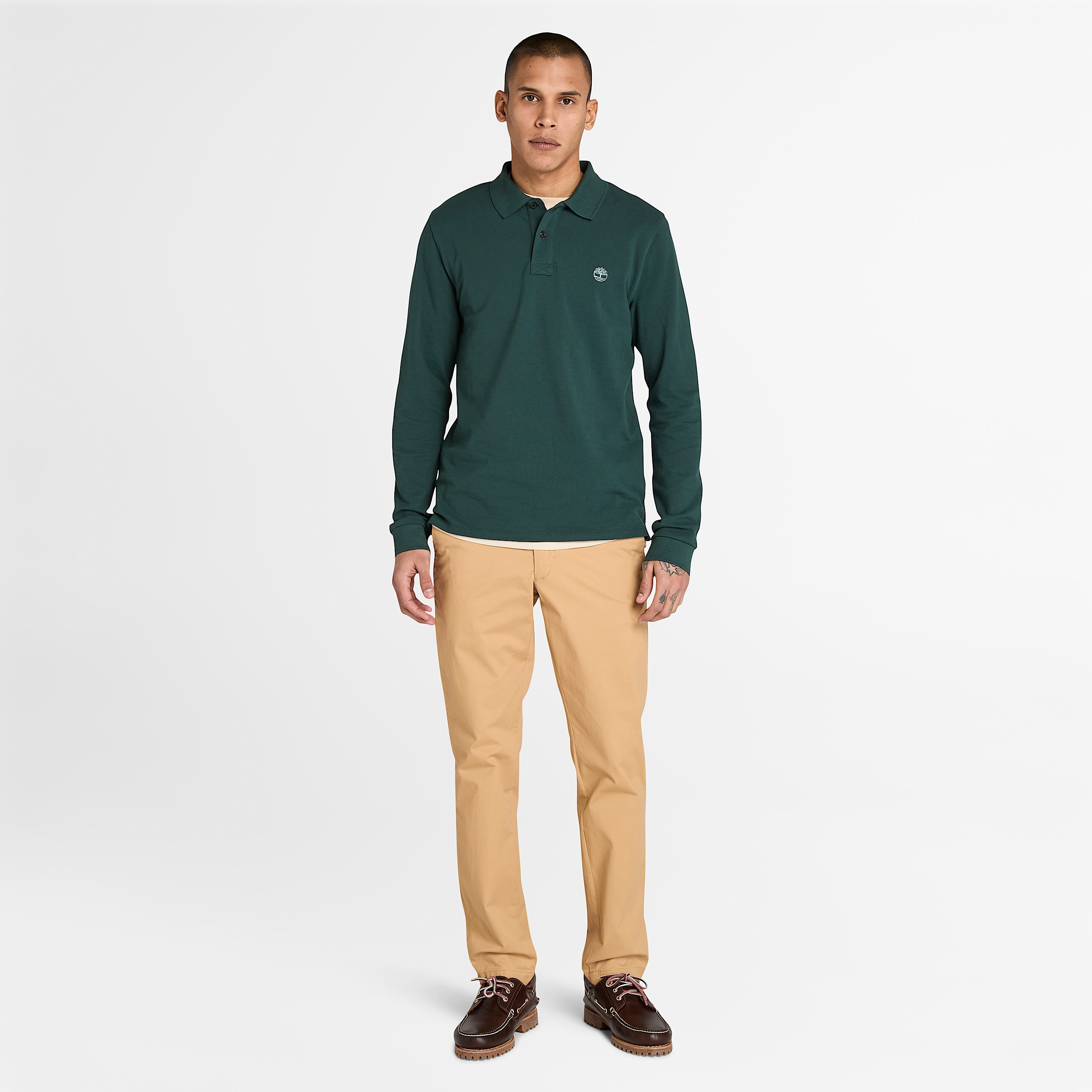 Claremont Twill Chino Trouser fr herr i gul TBL Beige ALT2