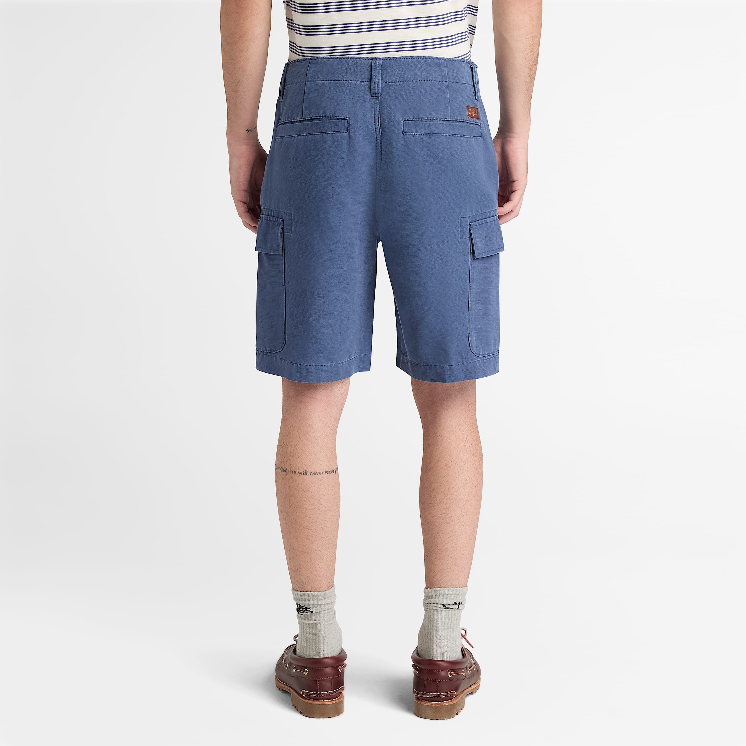 Brookline CottonLinen Cargo Short for Men in Blue TBL Bl ALT8