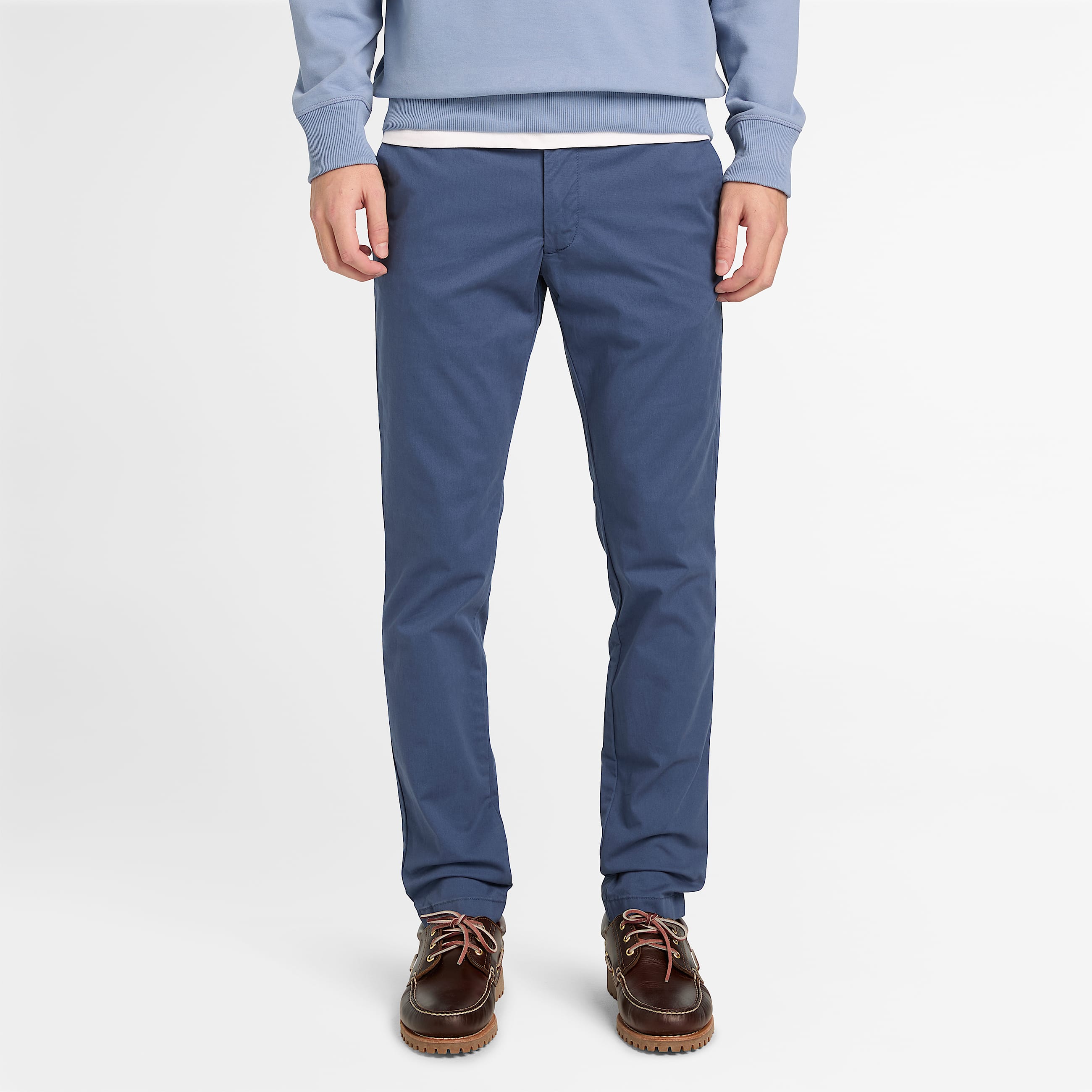 Claremont Twill Chino Slim Trouser for Men in Blue TBL Bl ALT1