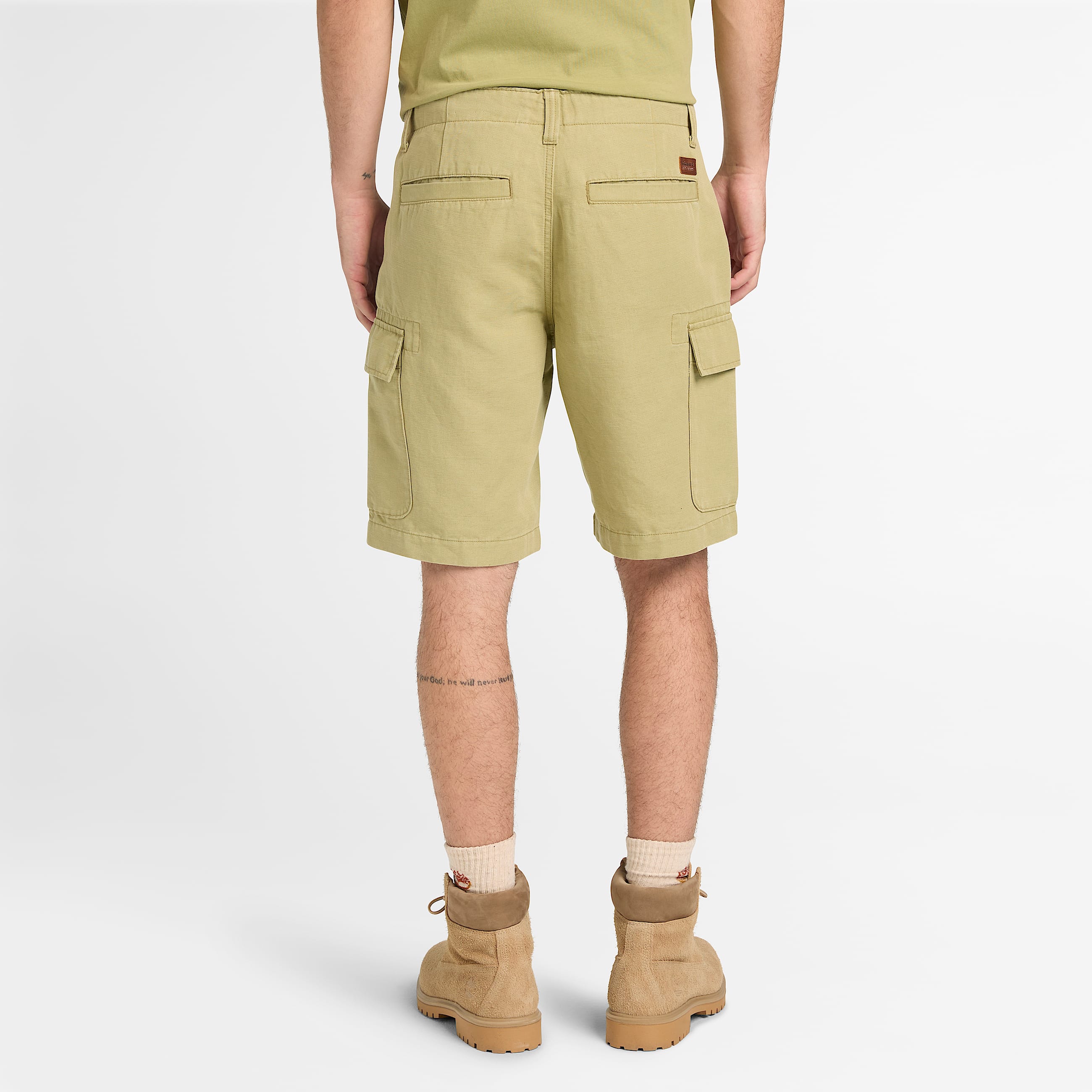 Brookline CottonLinen Cargo Short for Men in Green TBL Grn ALT8