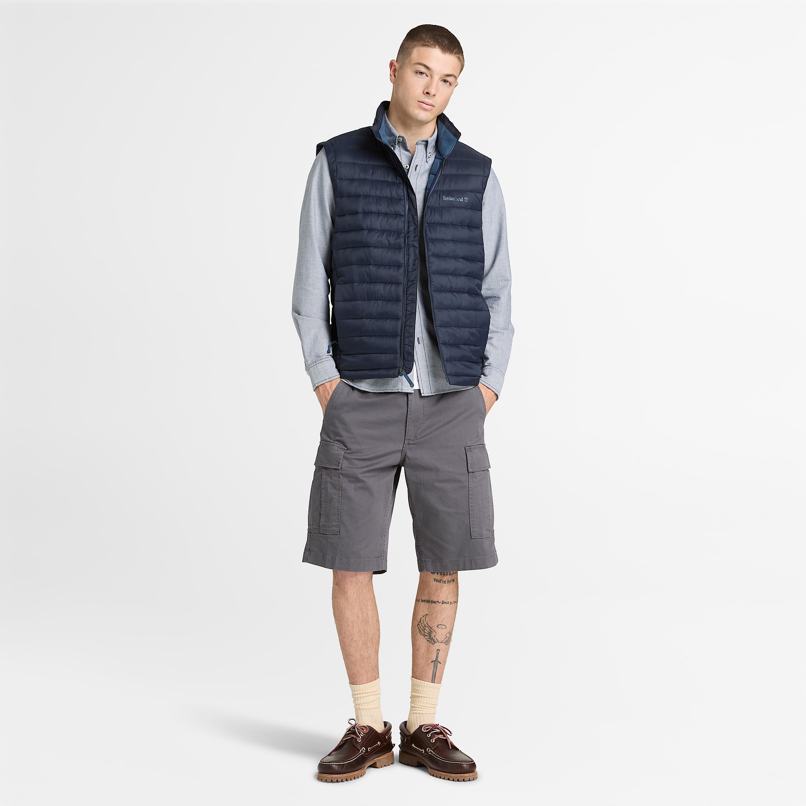 Brookline Twill Cargo Short for Men in Grey TBL Gr ALT2
