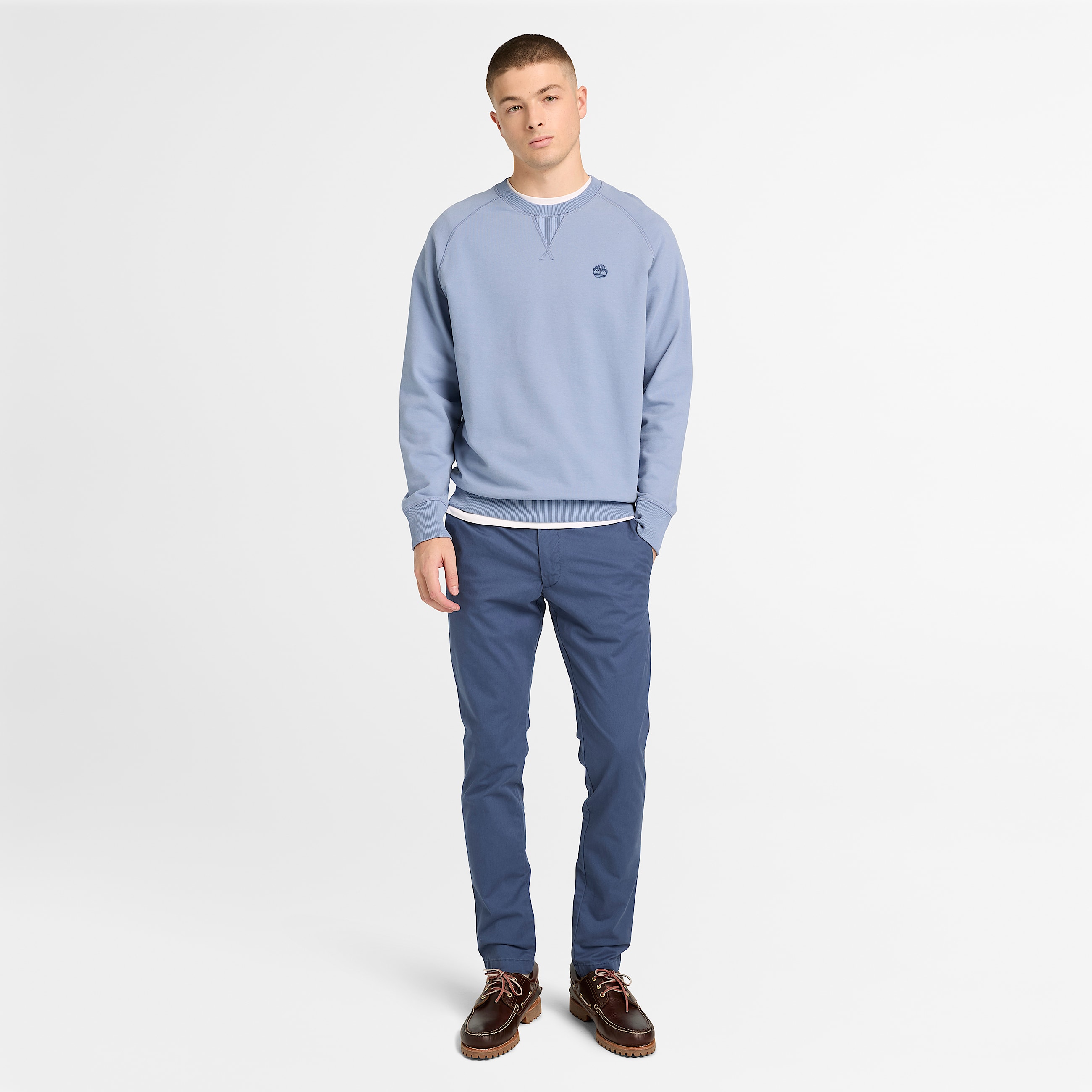 Claremont Twill Chino Slim Trouser for Men in Blue TBL Bl ALT2