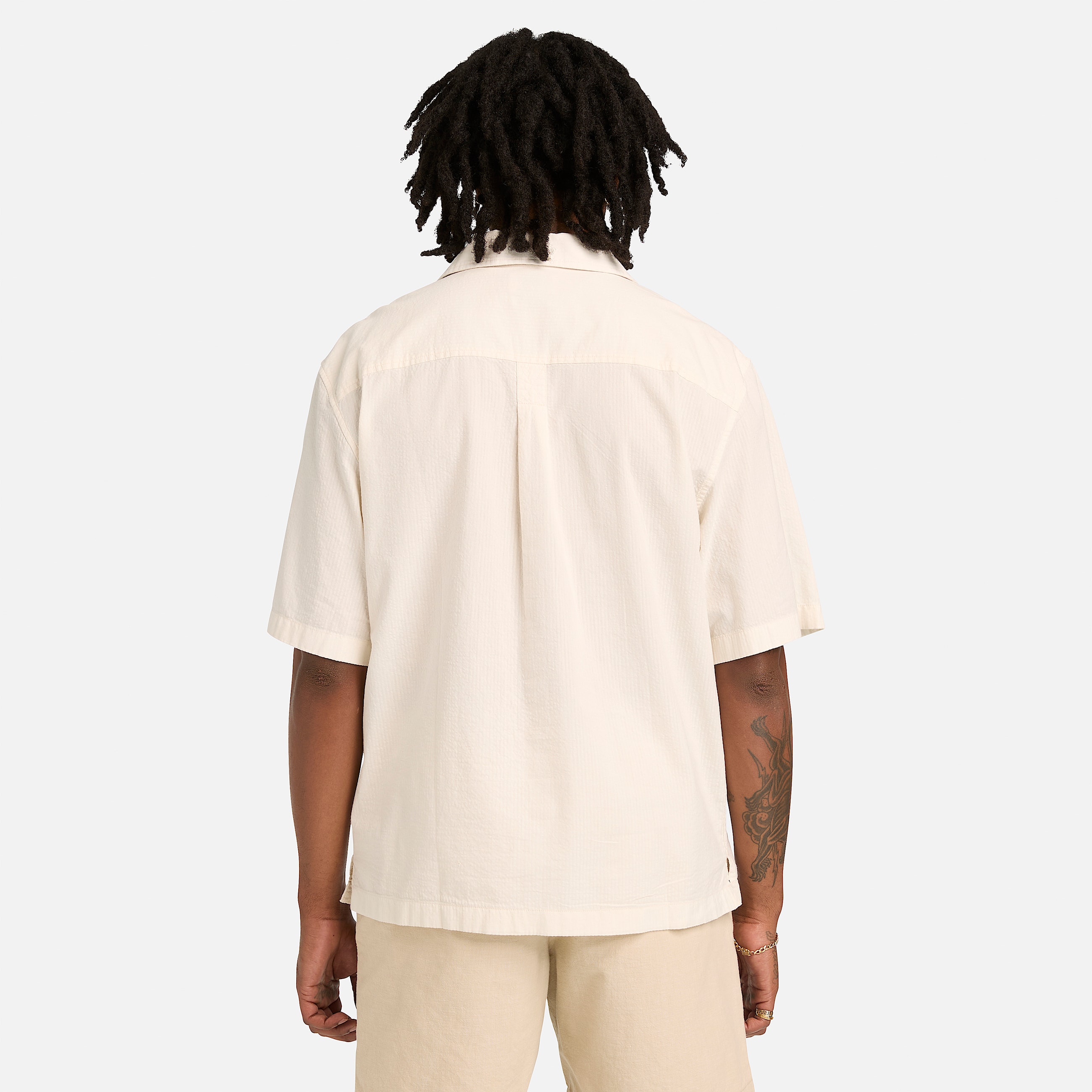 ShortSleeve Seersucker Resort Shirt for Men in White TBL Vit ALT8