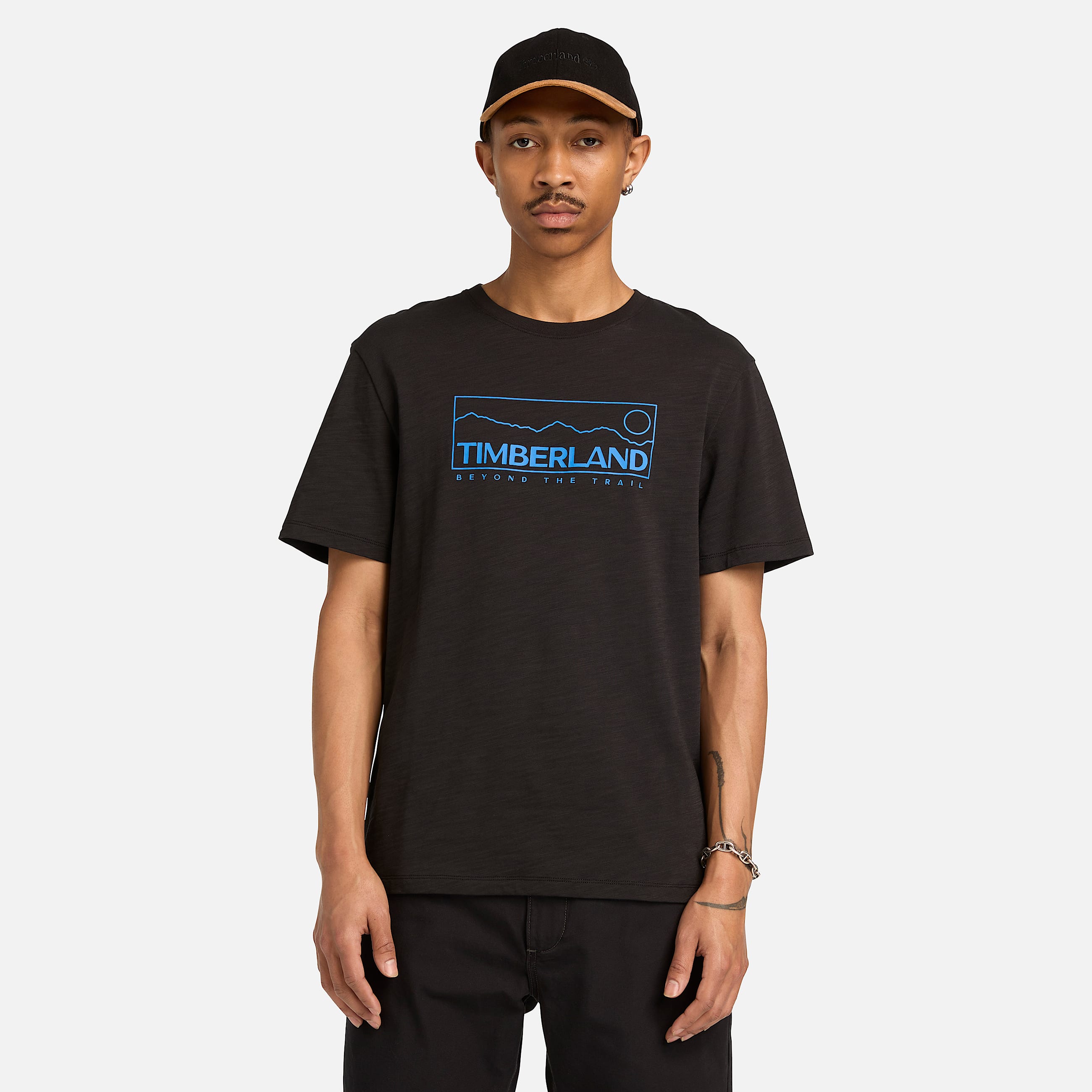 Tshirt a Maniche Corte con Grafica Stilizzata da Uomo in nero TBL nero ALT1