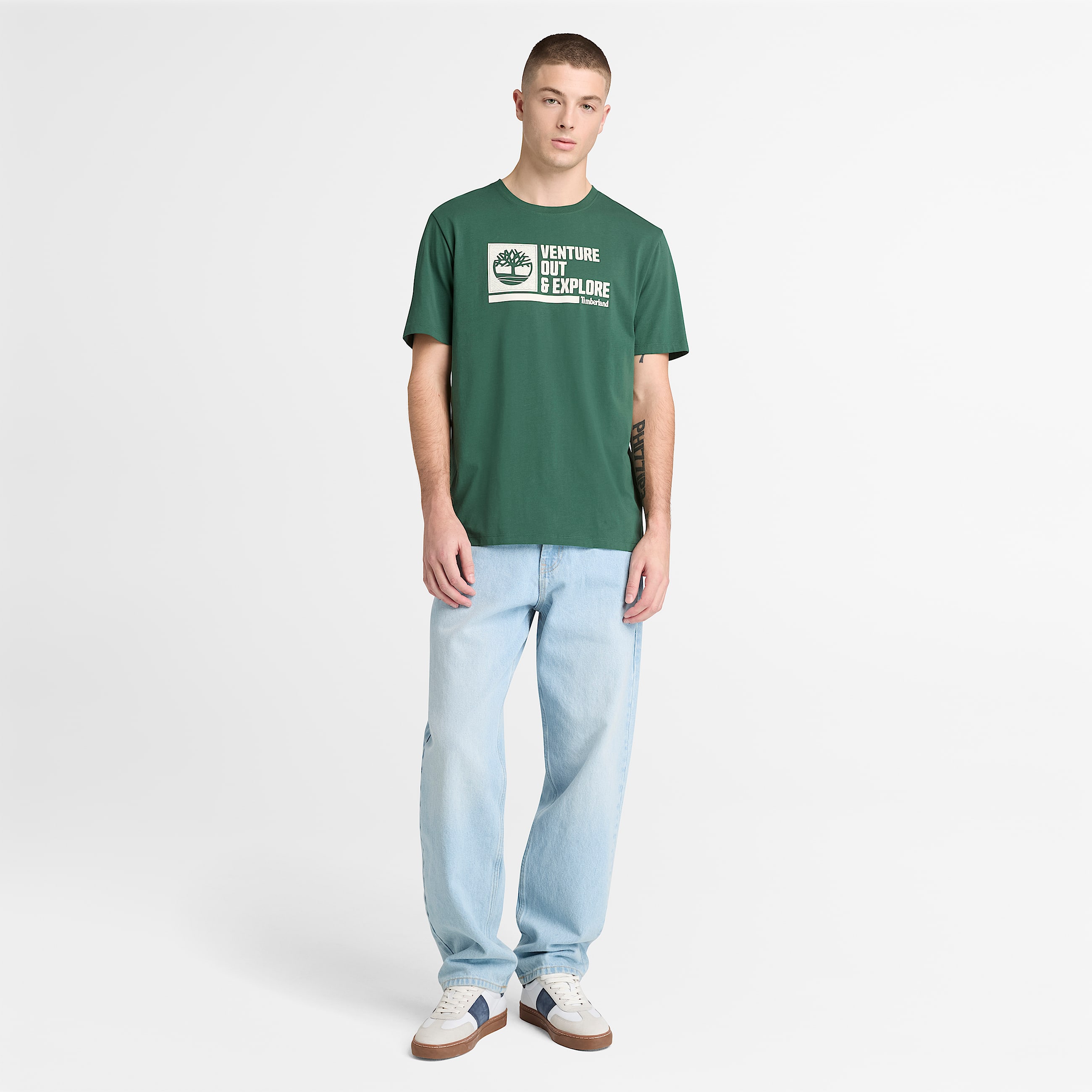 Tshirt a Maniche Corte con Grafica Venture  Explore da Uomo in verde TBL verde ALT2