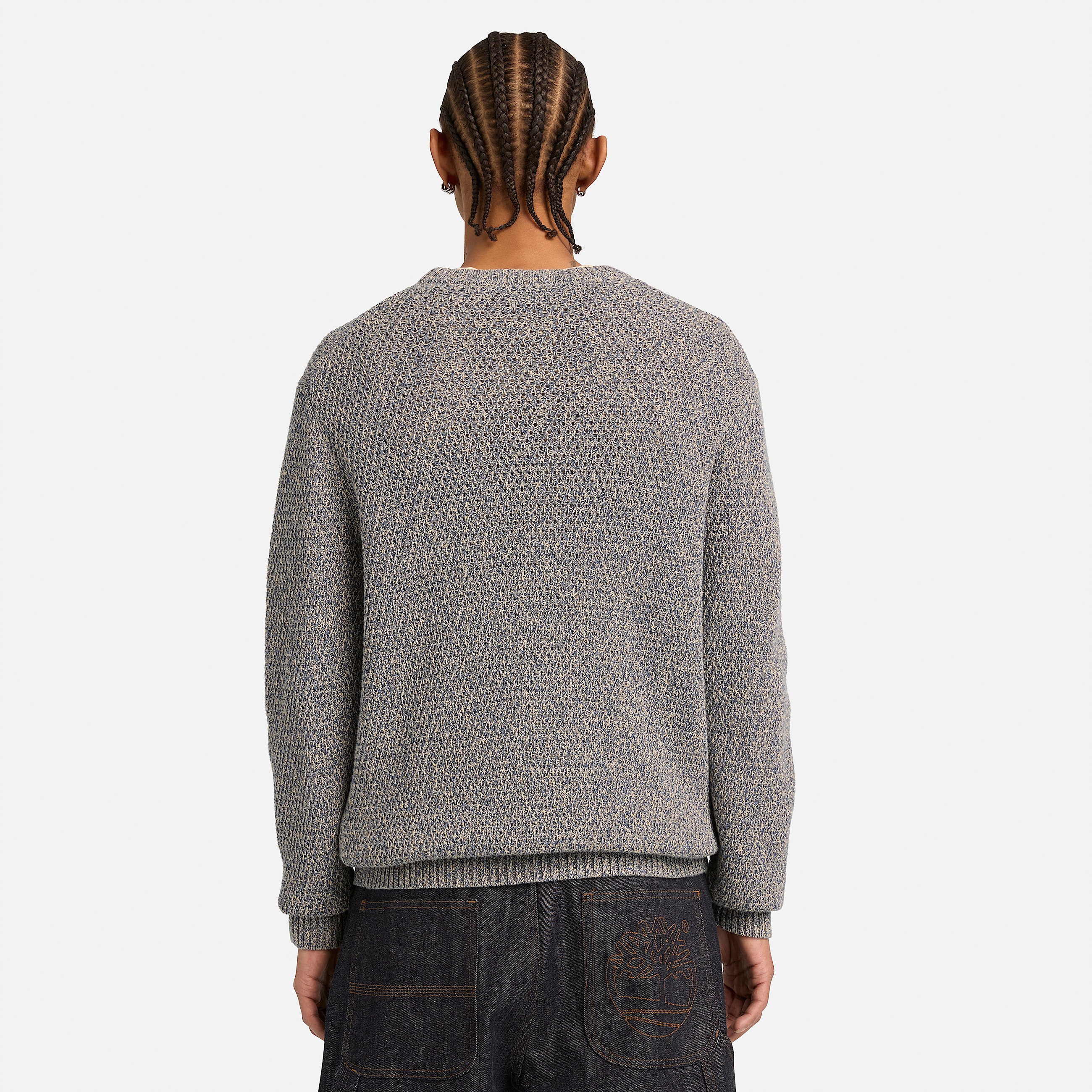 Cotton Textured Jumper for Men in Blue TBL Bl ALT8