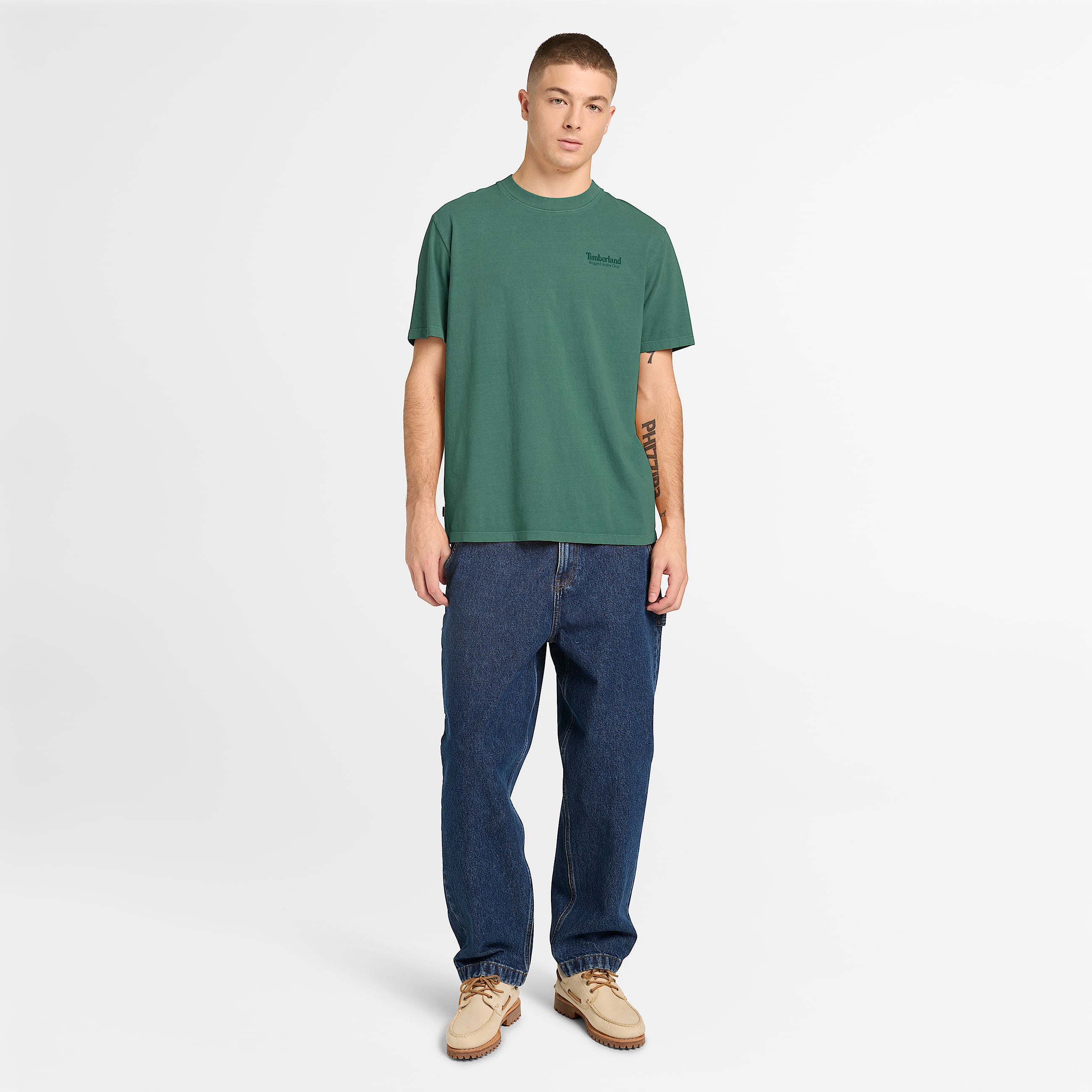 Tshirt con Grafica Rugged Active Gear da Uomo in verde TBL verde ALT2