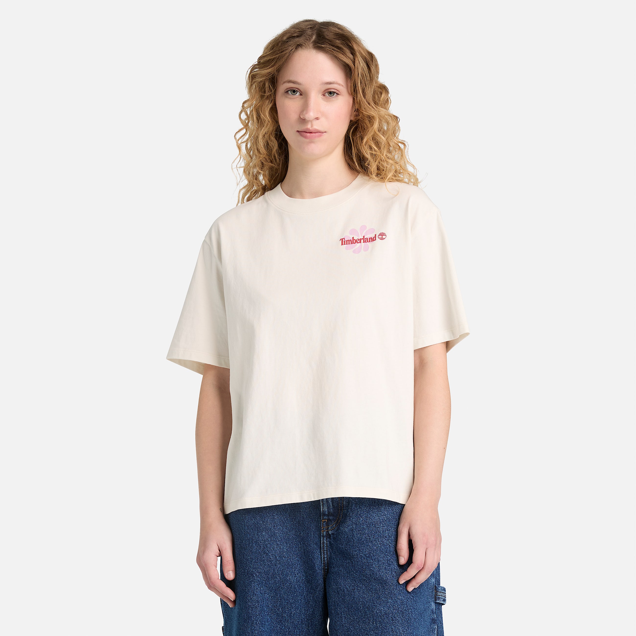 Tshirt a Maniche Corte con Grafica da Donna in bianco TBL bianco ALT1