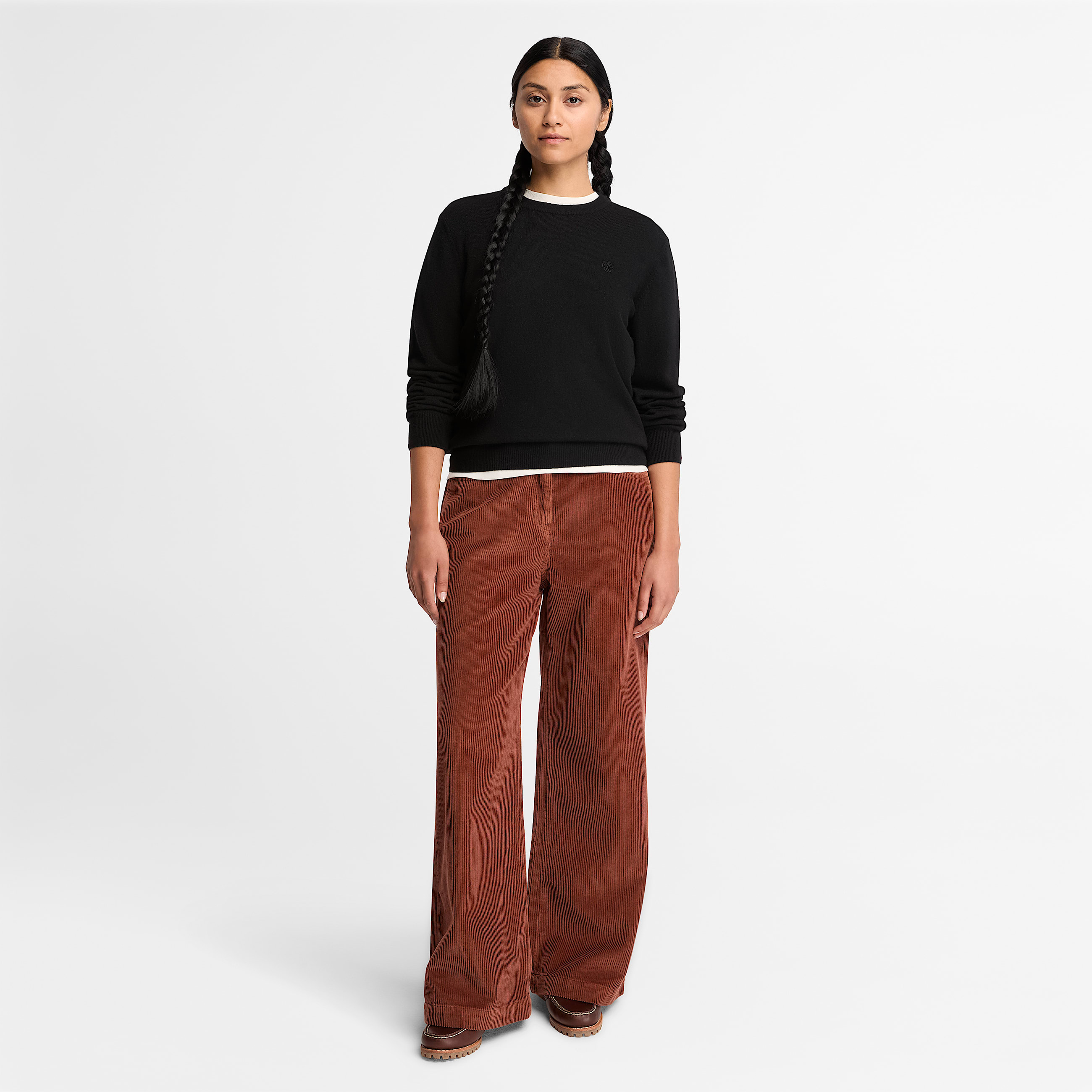 Merino Crew Jumper for Women in Black TBL Black ALT2