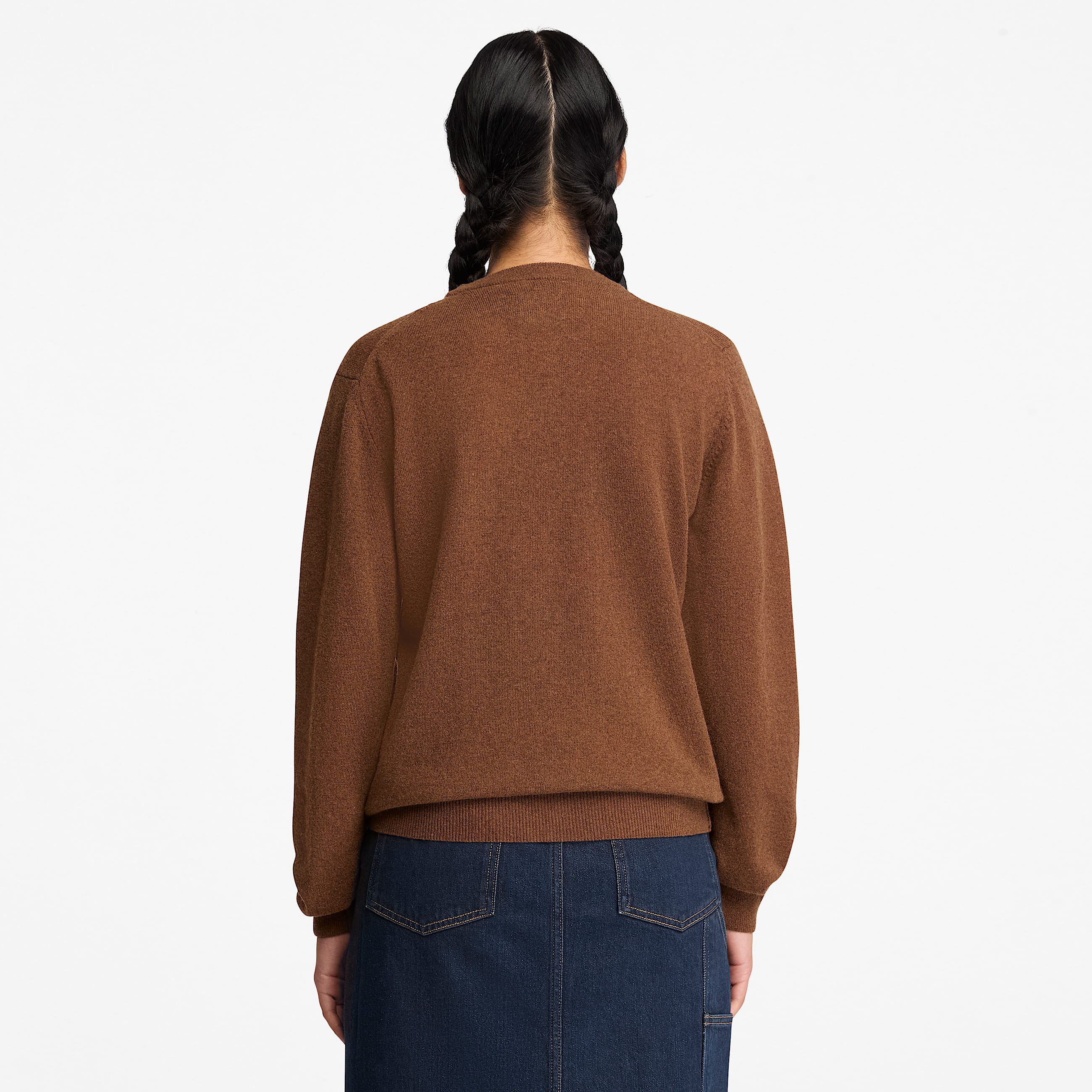 Merino Crew Jumper for Women in Dark Brown TBL Brown ALT8