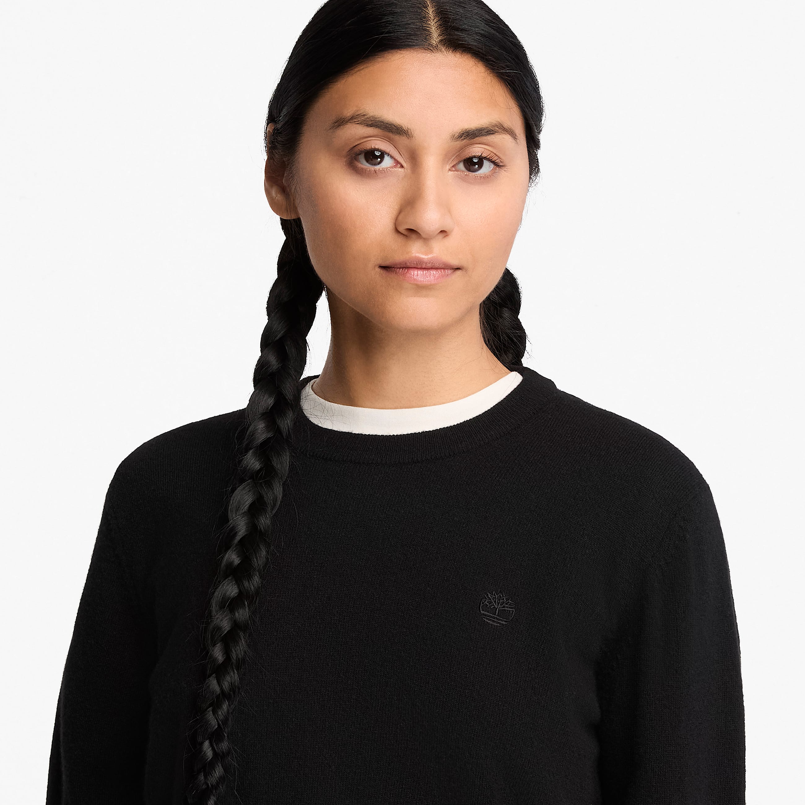 Merino Crew Jumper for Women in Black TBL Black ALT3