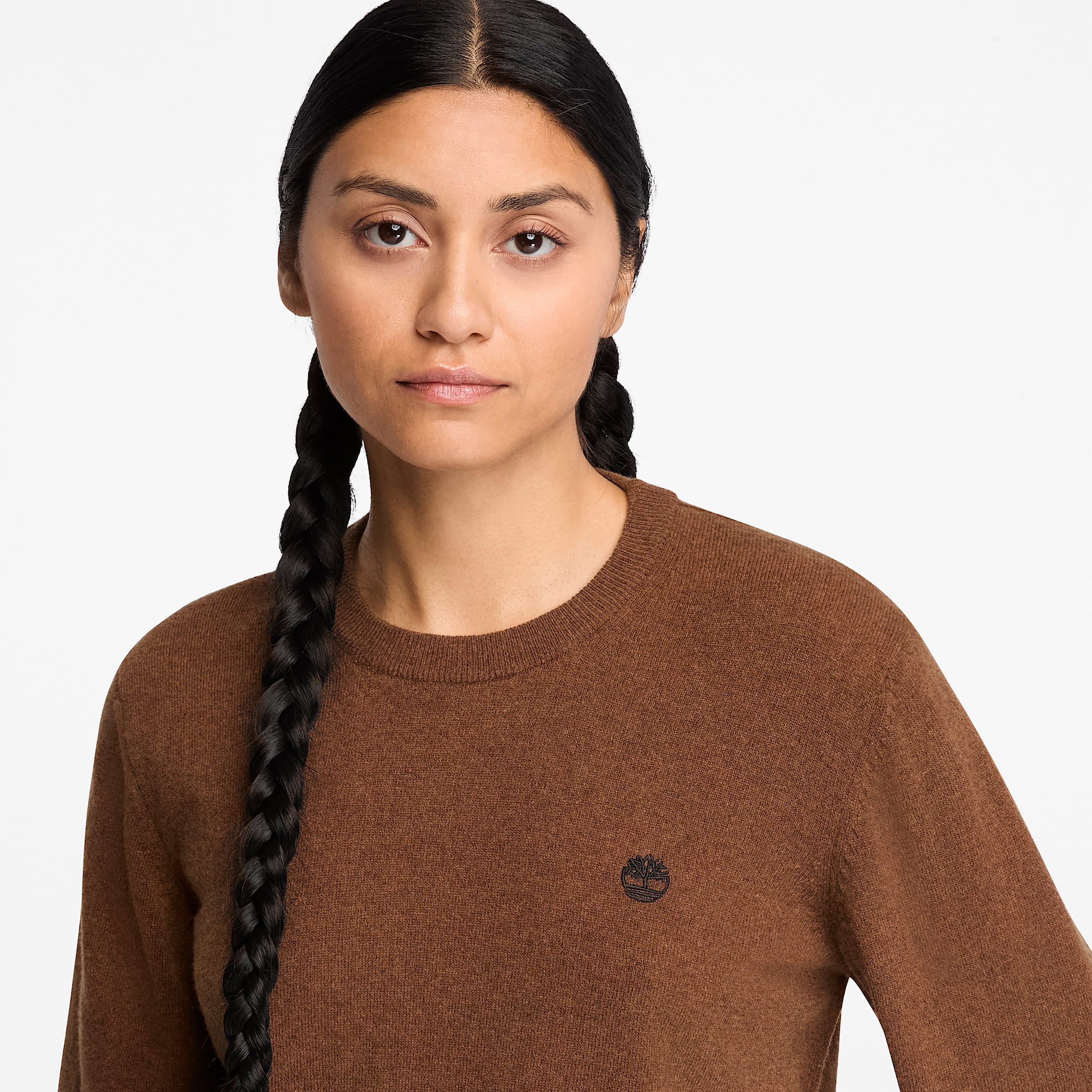 Merino Crew Jumper for Women in Dark Brown TBL Brown ALT3