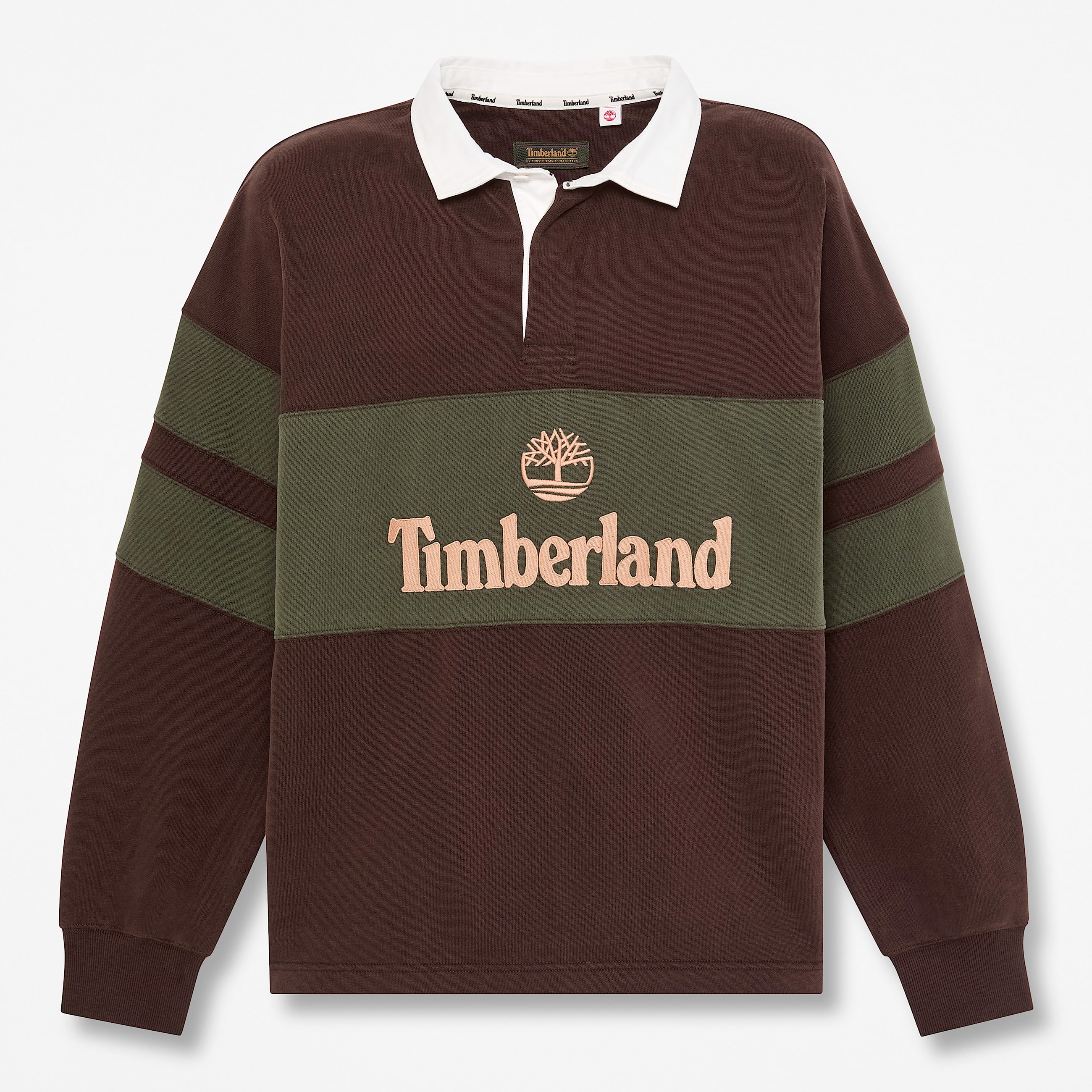 Timberland Tokyo Design Collective Rugby Polo in Dark Brown TBL Brown HERO