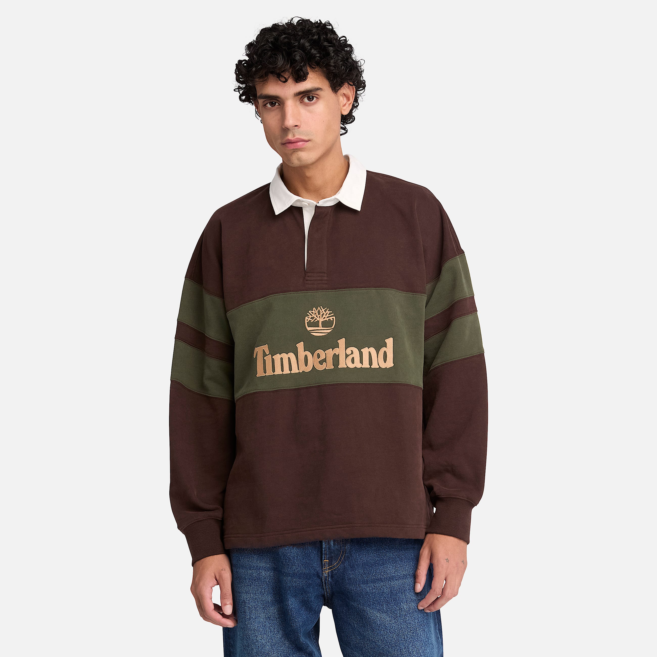 Timberland Tokyo Design Collective Rugby Polo in Dark Brown TBL Brown ALT3