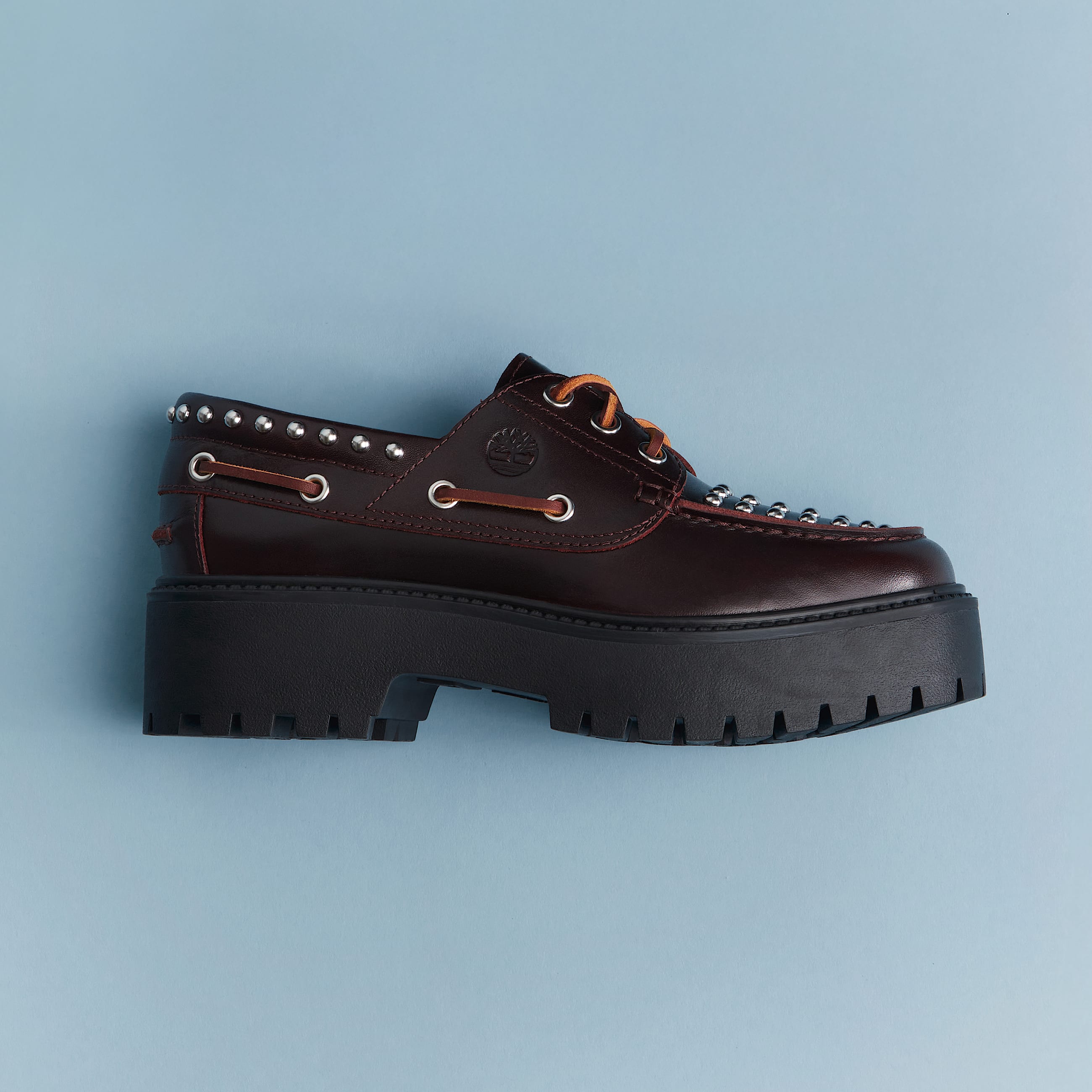 Stone Street Platform Boat Shoe for Women in Burgundy TBL Burgundy MKTG1