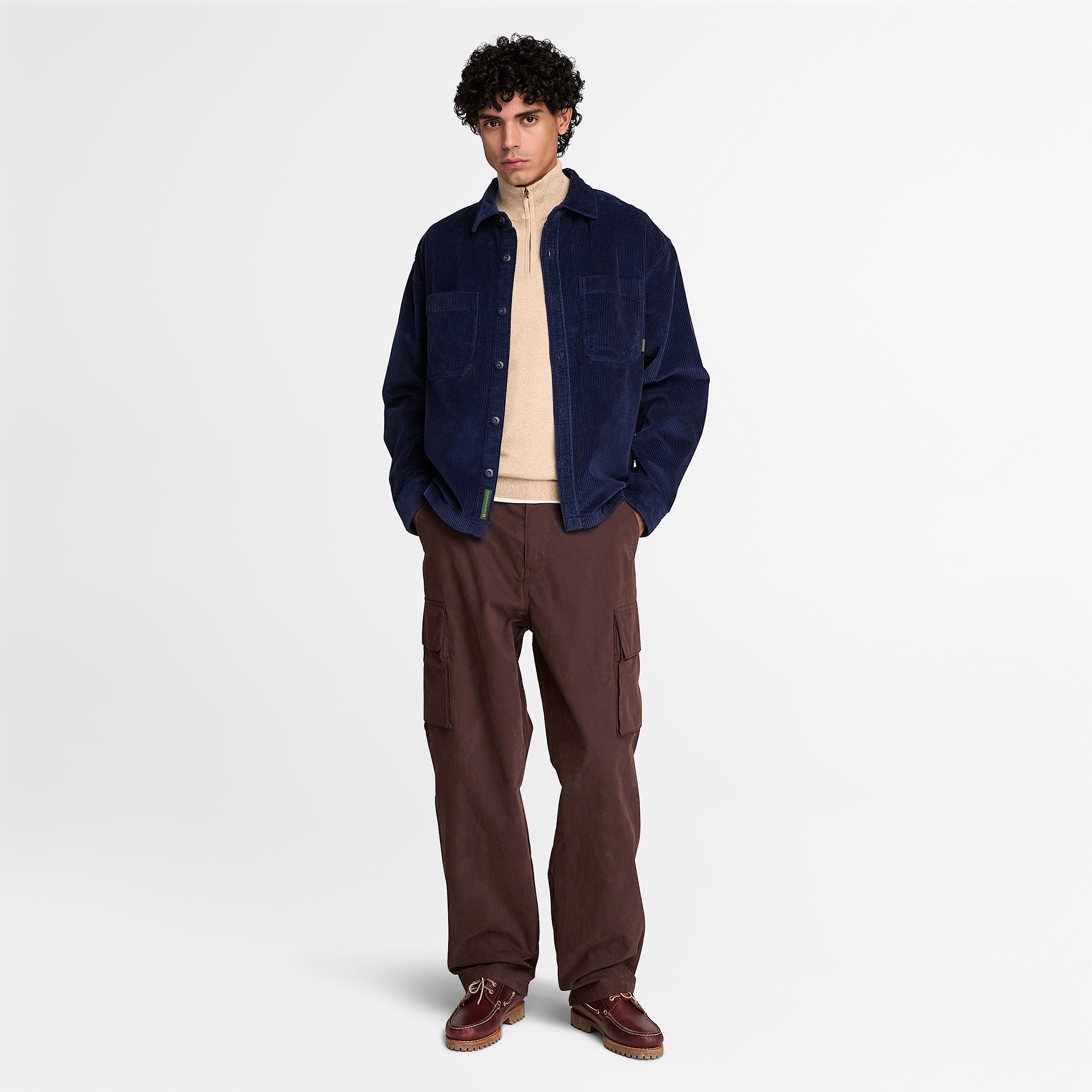 Corduroy Overshirt for Men in Dark Blue TBL Blue ALT2