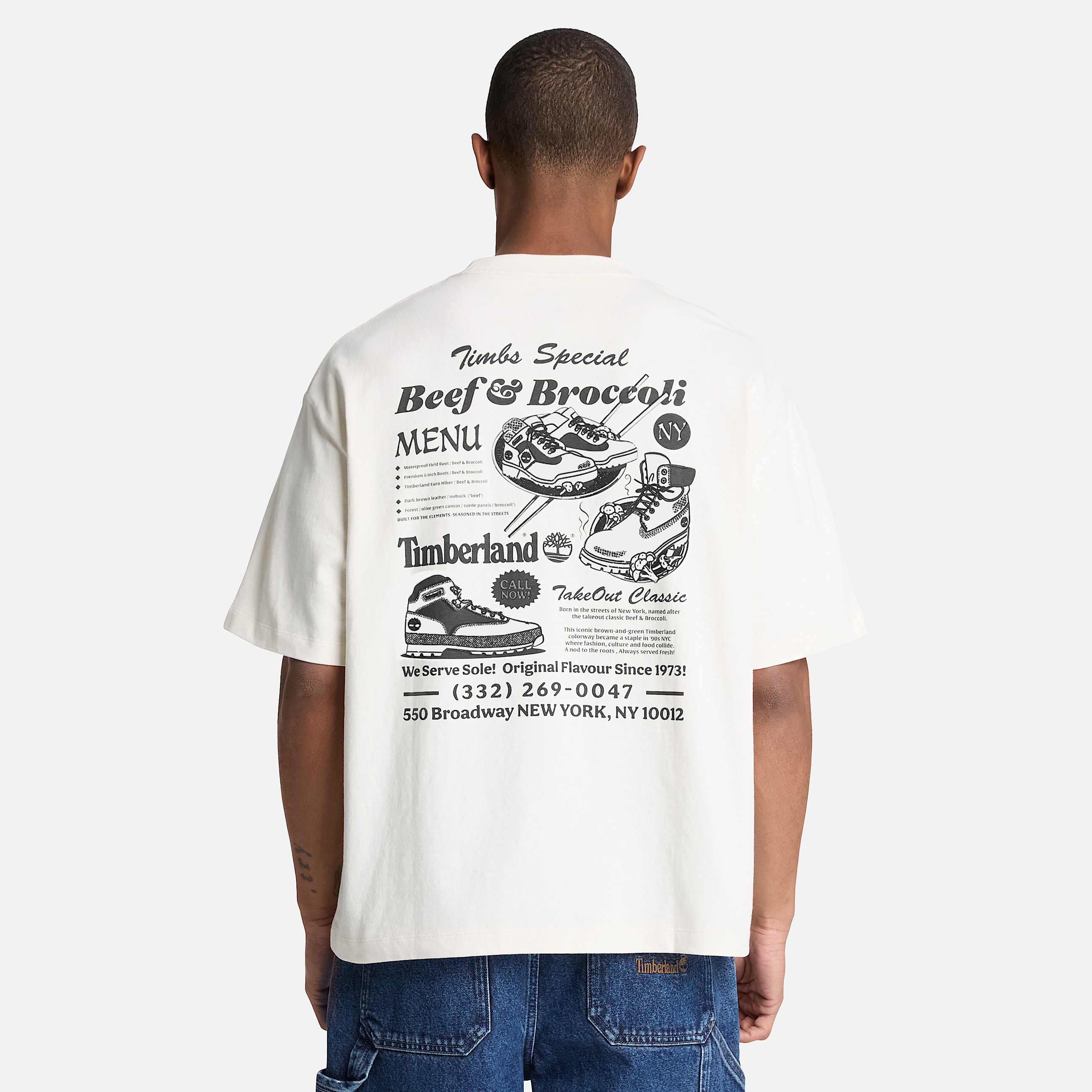 TShirt mit RindfleischundBrokkoliGrafik fr Herren in Wei TBL Wei ALT8